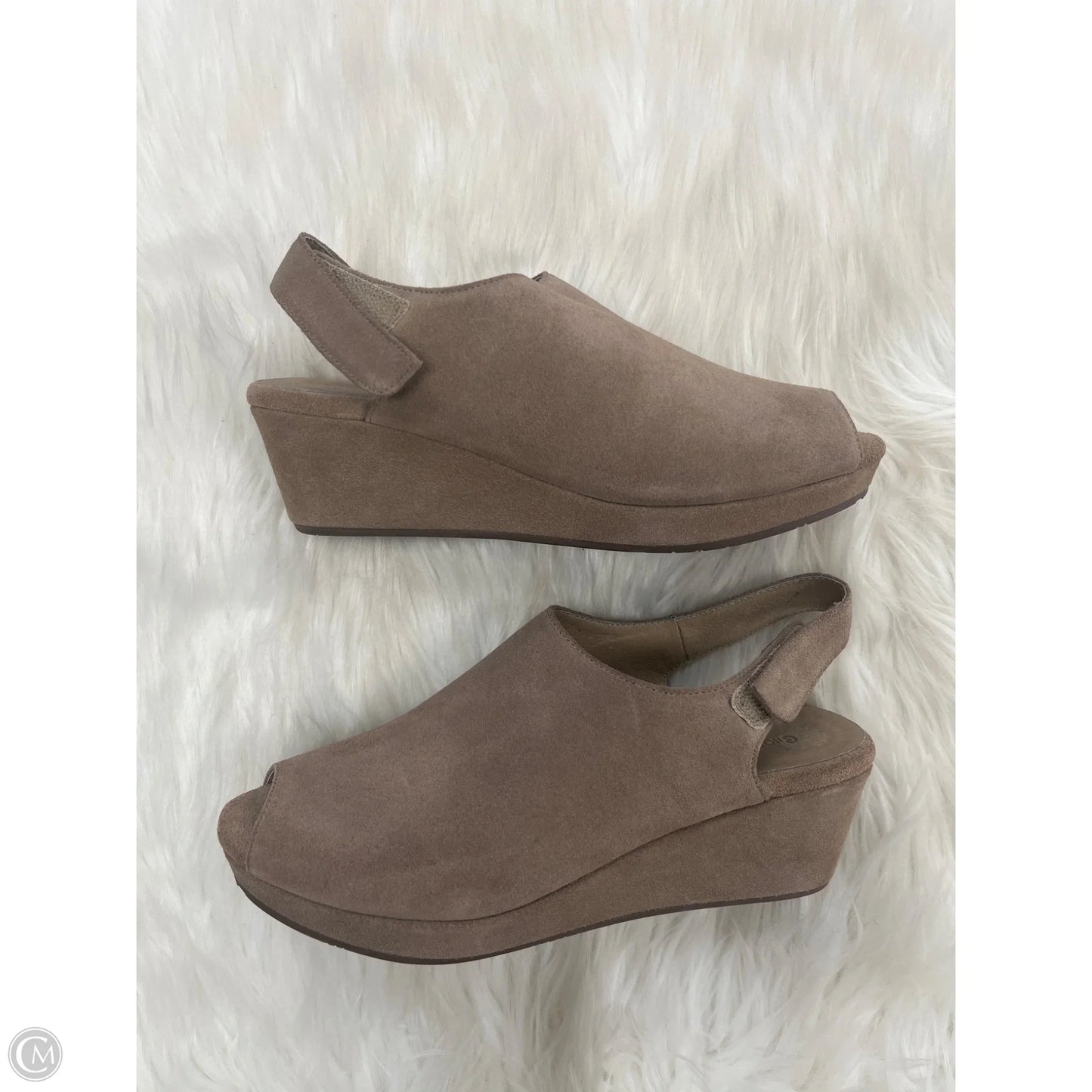 Sandals Heels Wedge By Clothes Mentor In Brown, Size: 8.5