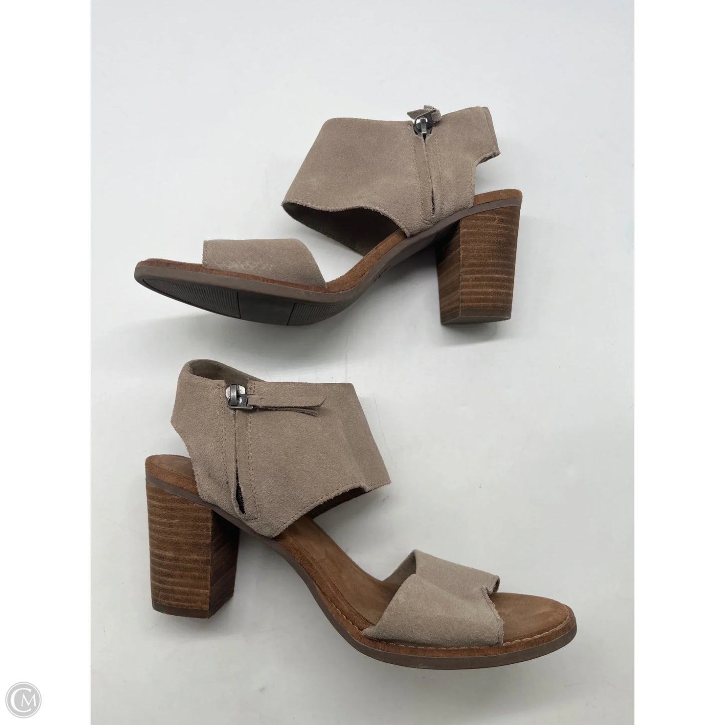 Sandals Heels Block By Toms In Grey, Size: 9.5