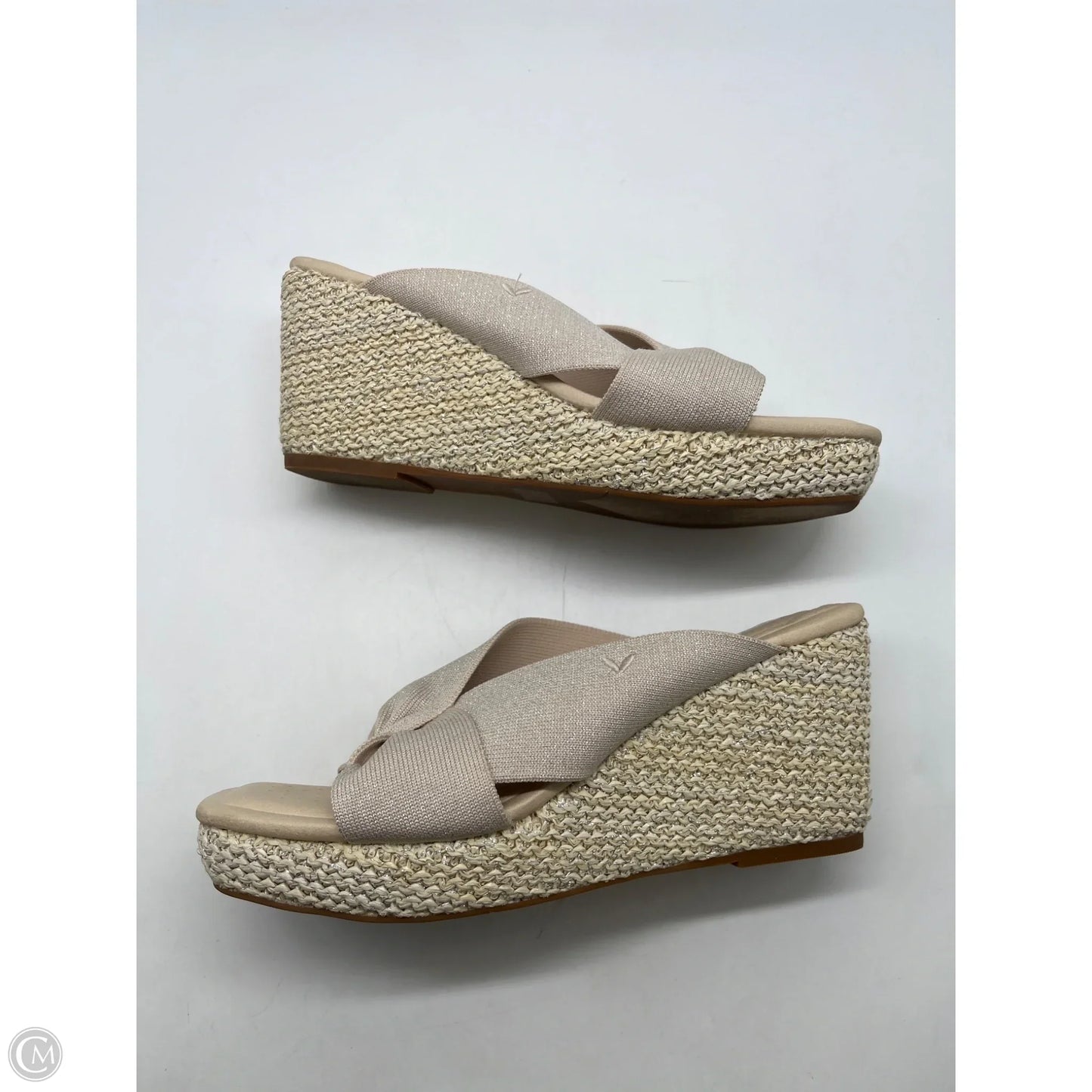 Sandals Heels Wedge By Vivaia In Cream, Size: 9.5