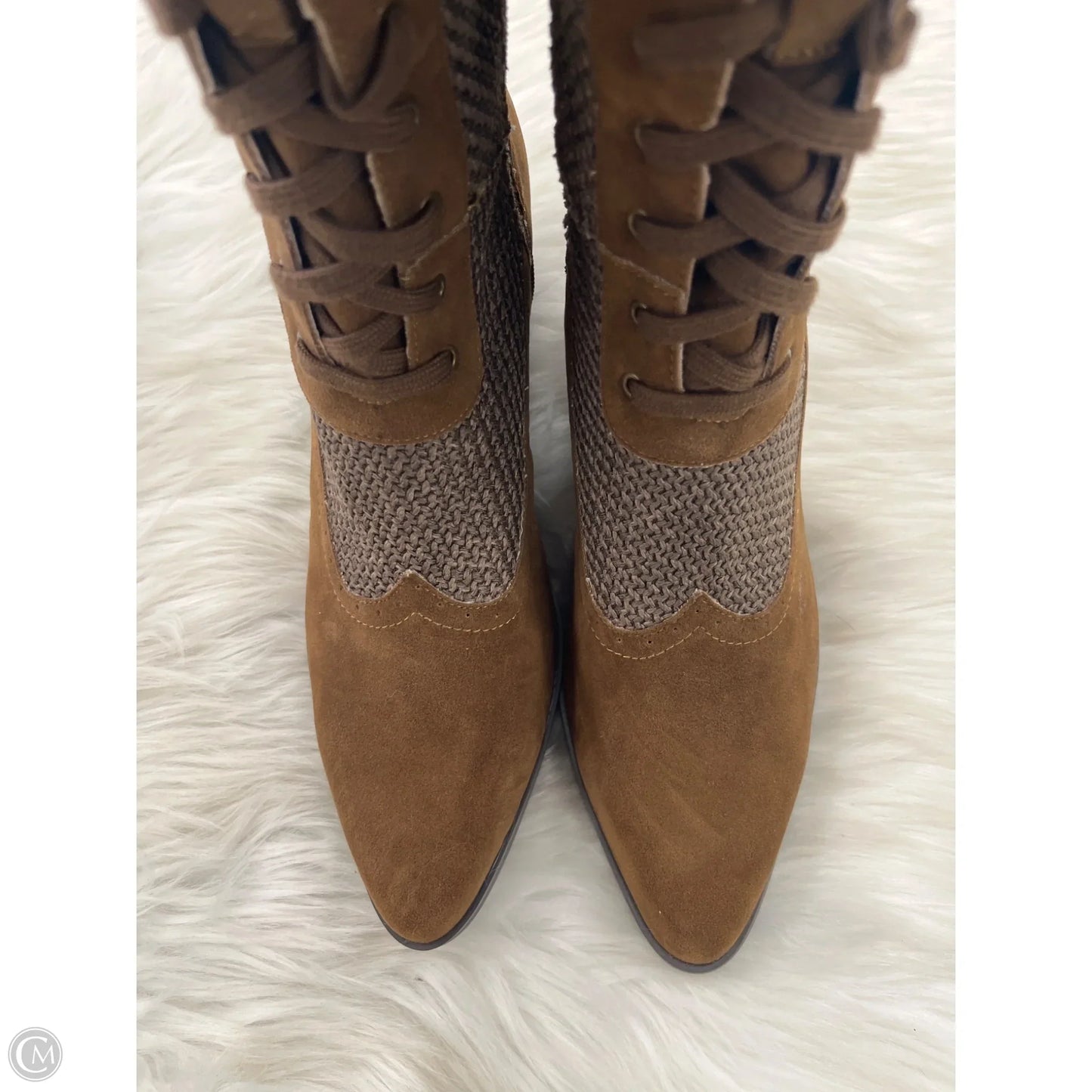Boots Knee Flats By Clothes Mentor In Brown, Size: 8.5