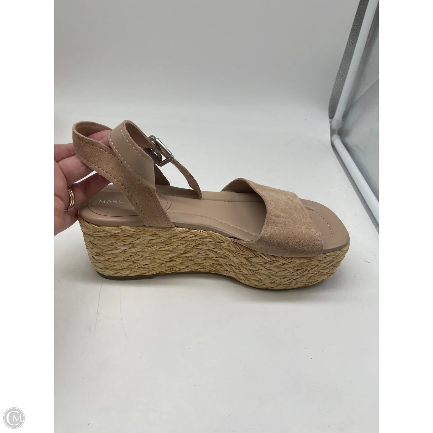 Sandals Heels Platform By Marc Fisher In Tan, Size: 8
