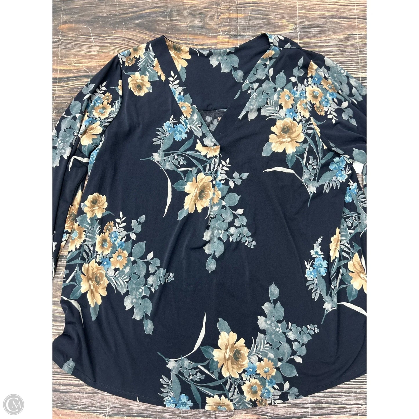 Top 3/4 Sleeve By Clothes Mentor In Blue, Size: 3x