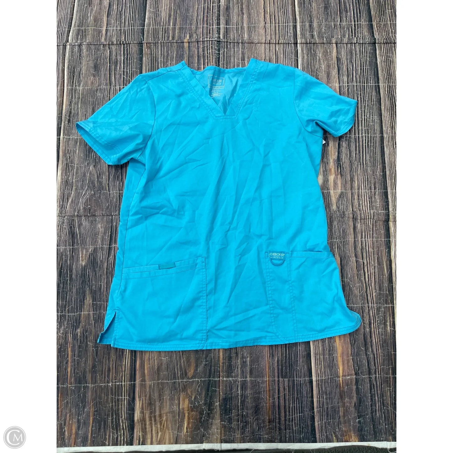 Top Short Sleeve By Cherokee In Blue, Size: M
