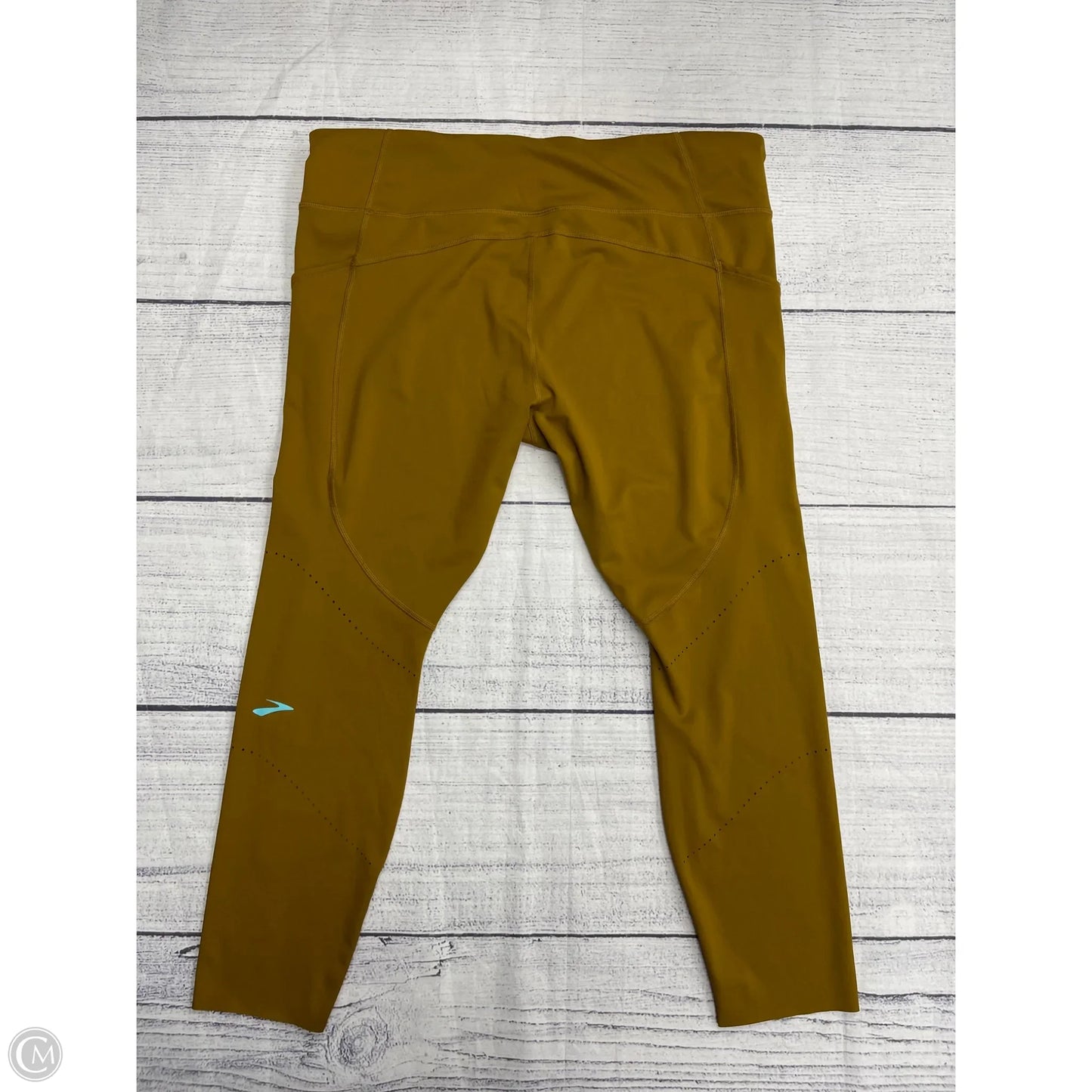 Athletic Leggings By Brooks In Yellow, Size: 1x