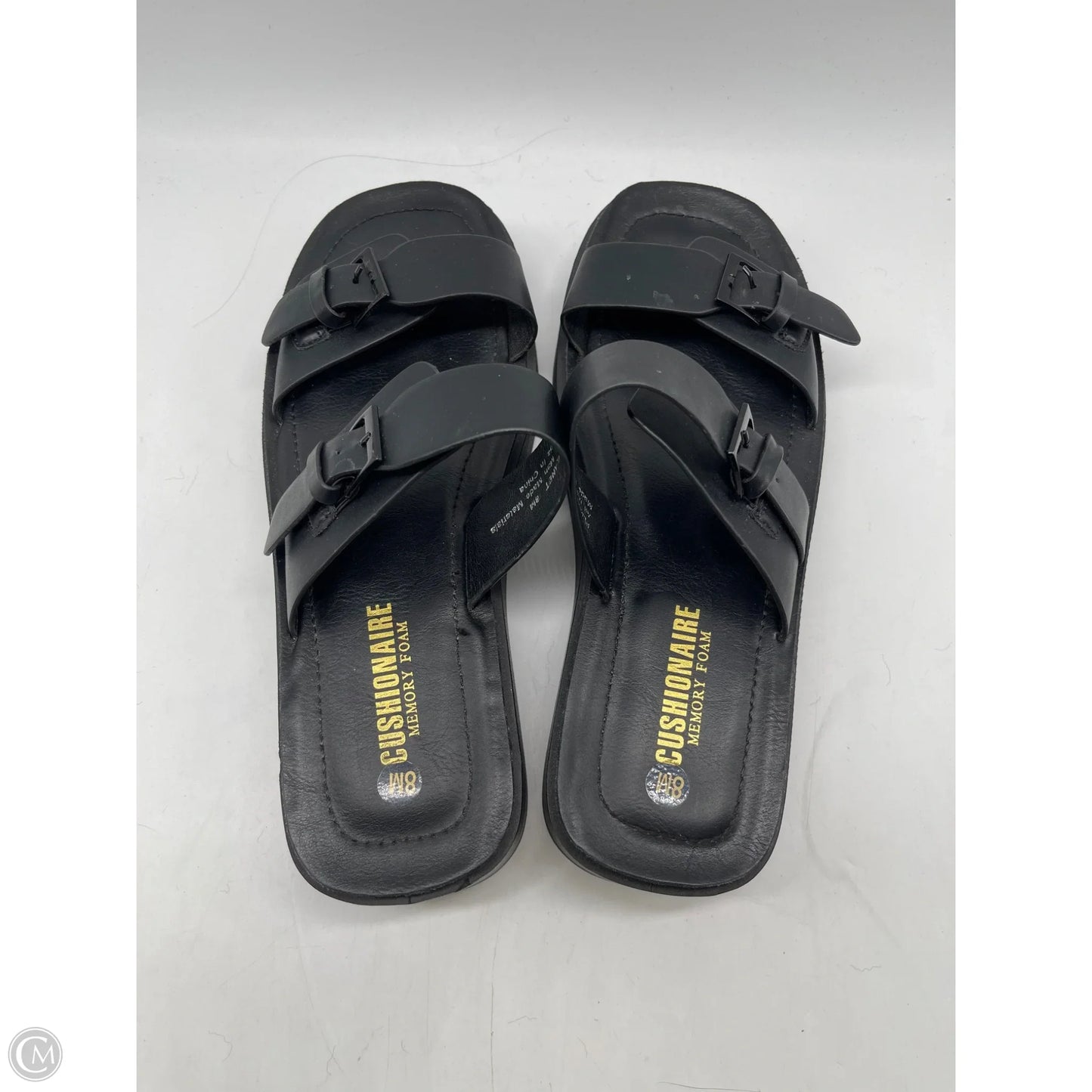 Sandals Flats By Cushionaire In Black, Size: 8