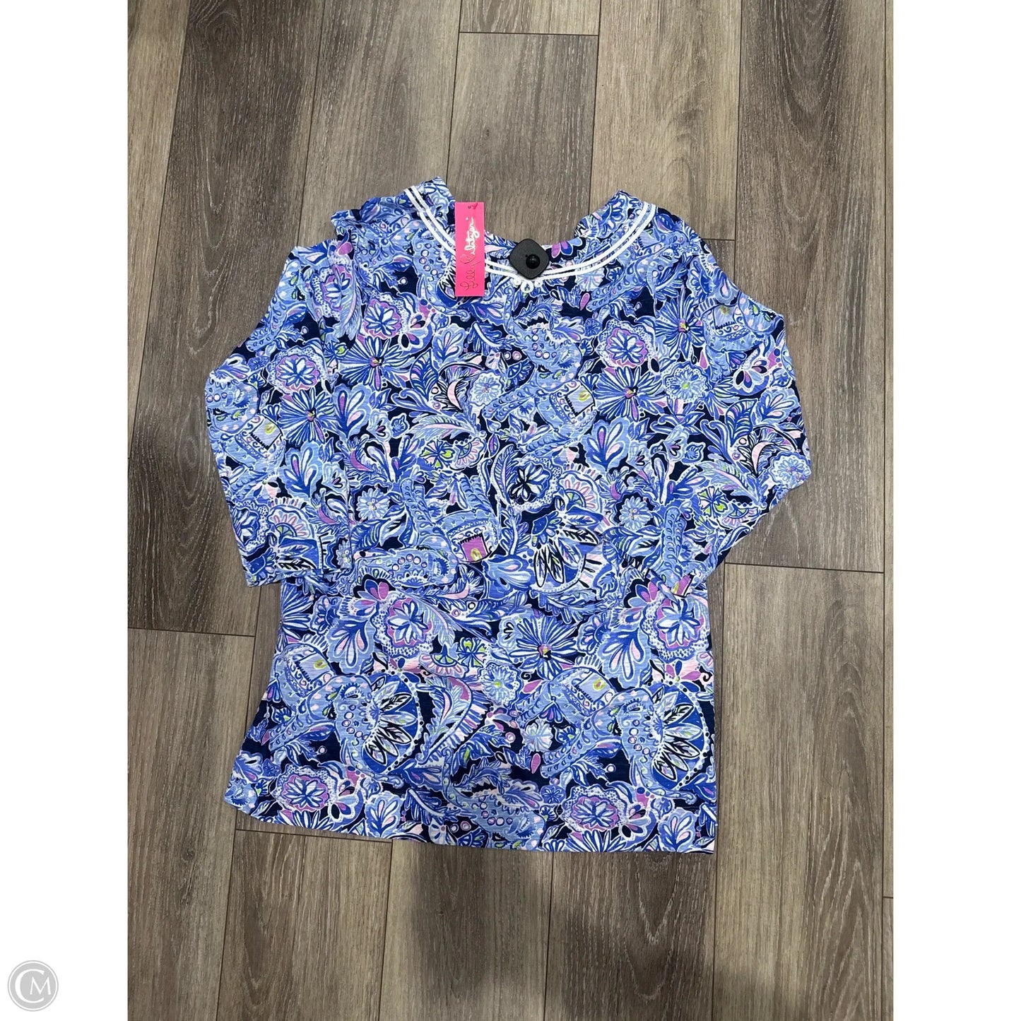 Top 3/4 Sleeve Designer By Lilly Pulitzer In Purple, Size: Xl