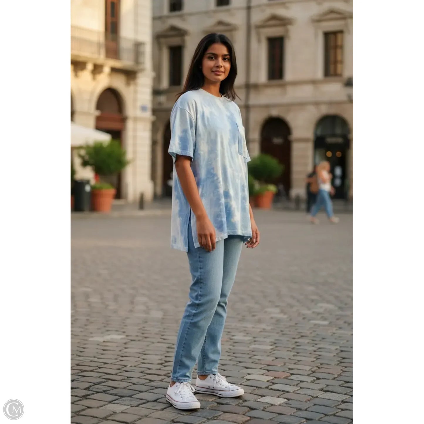 Top Short Sleeve By Easel In Blue, Size: S