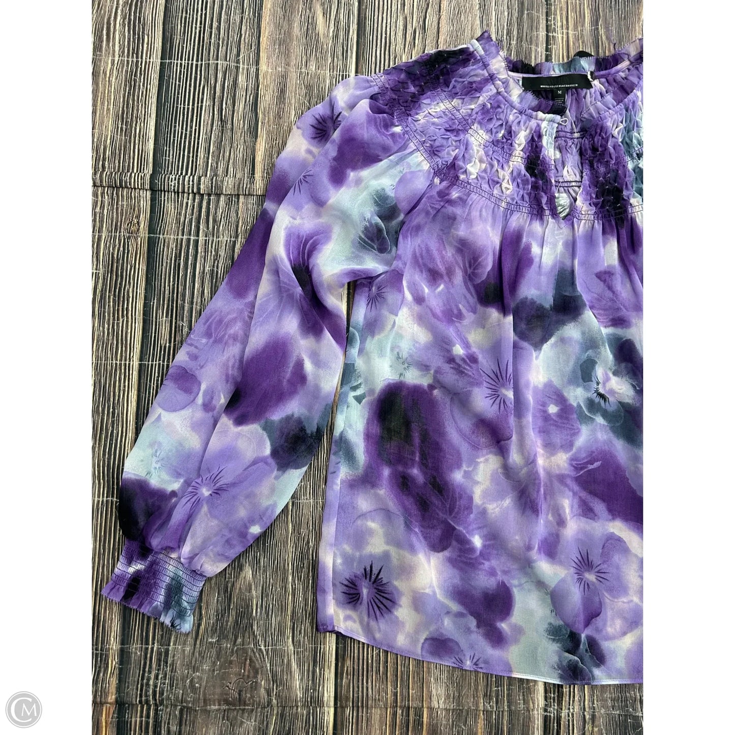 Top Long Sleeve By White House Black Market In Purple, Size: M