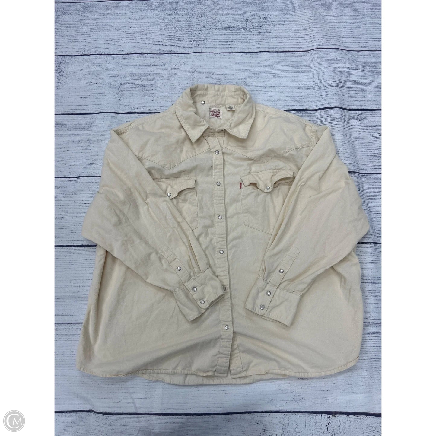 Top Long Sleeve By Levis In Cream, Size: 3x