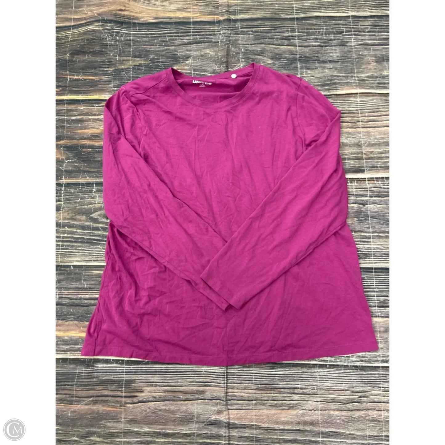 Top Long Sleeve Basic By Lands End In Pink, Size: 1x