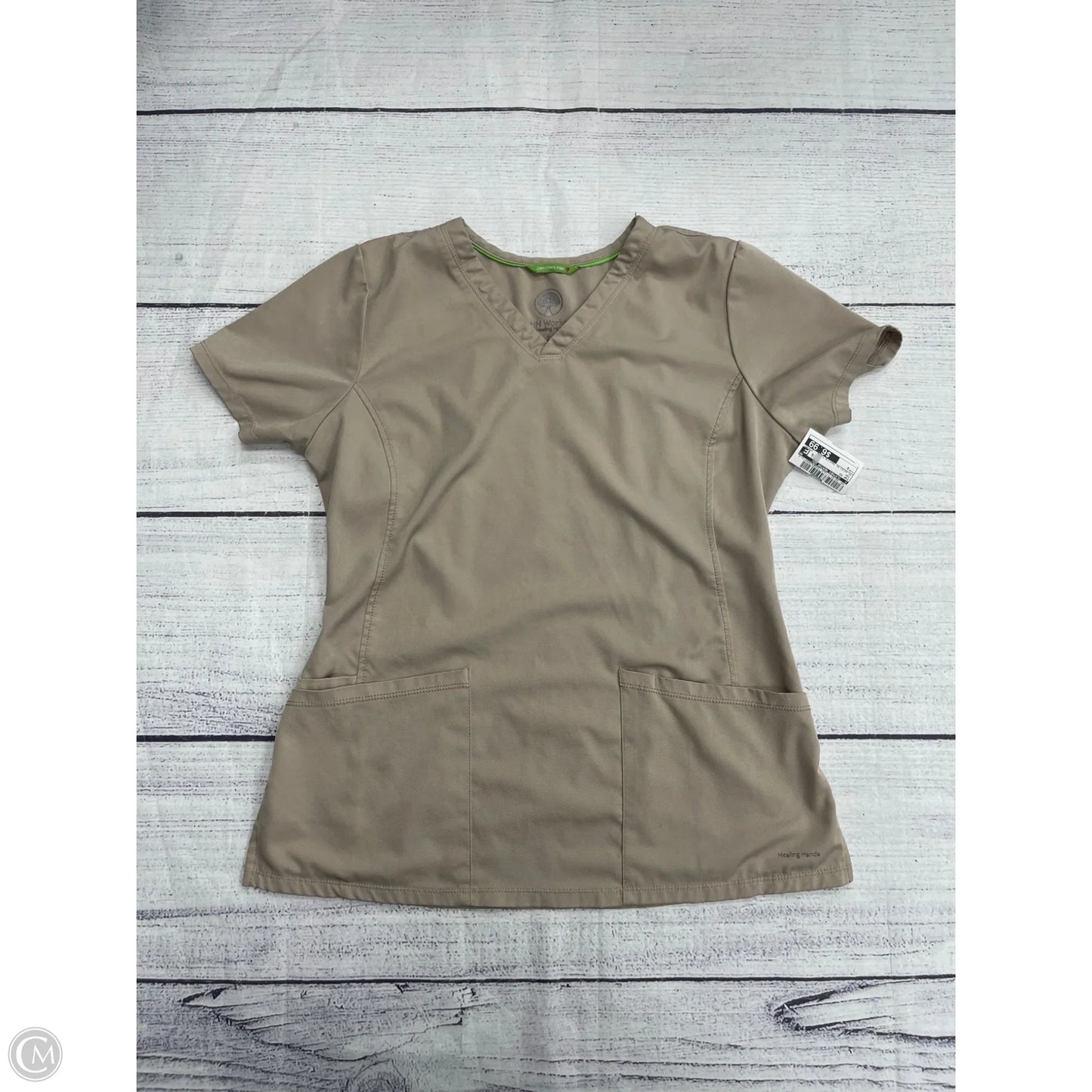 Top Short Sleeve By Clothes Mentor In Tan, Size: S