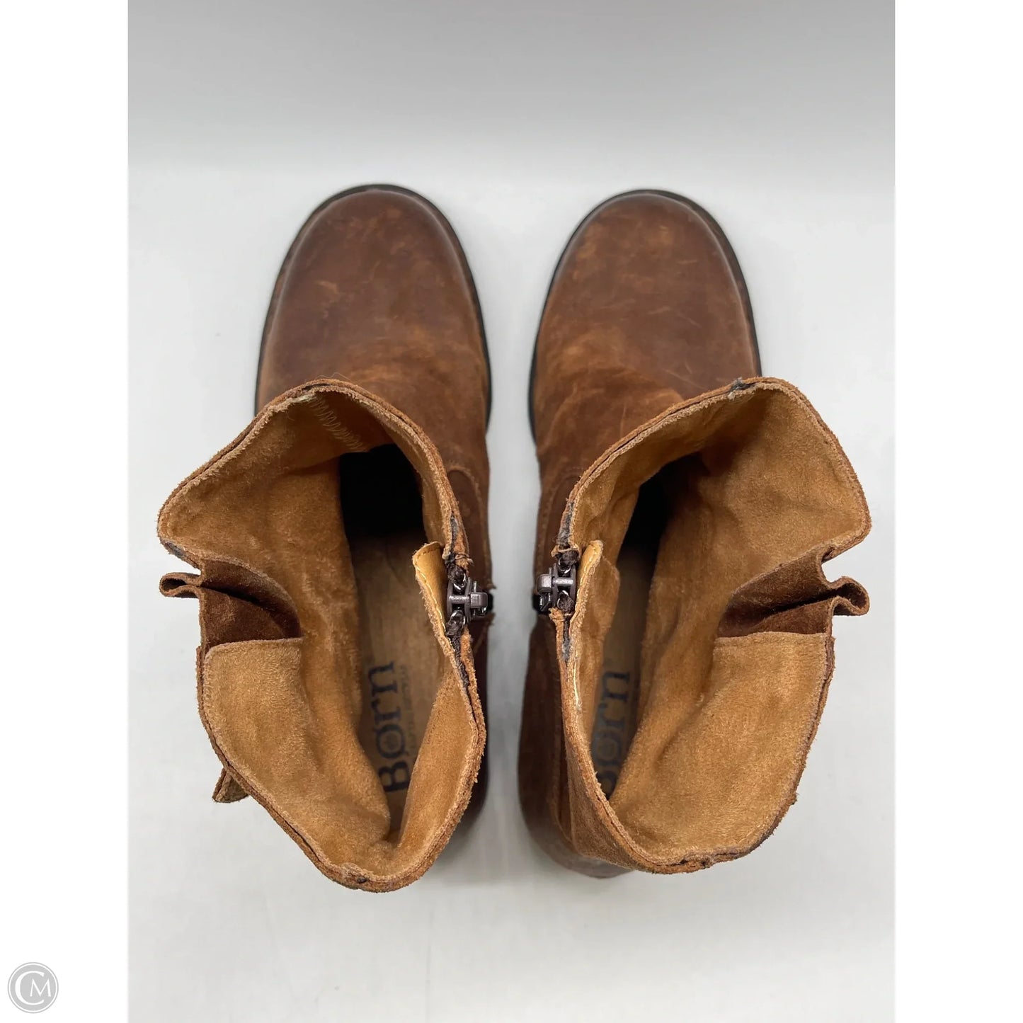 Boots Ankle Heels By Born In Brown, Size: 10