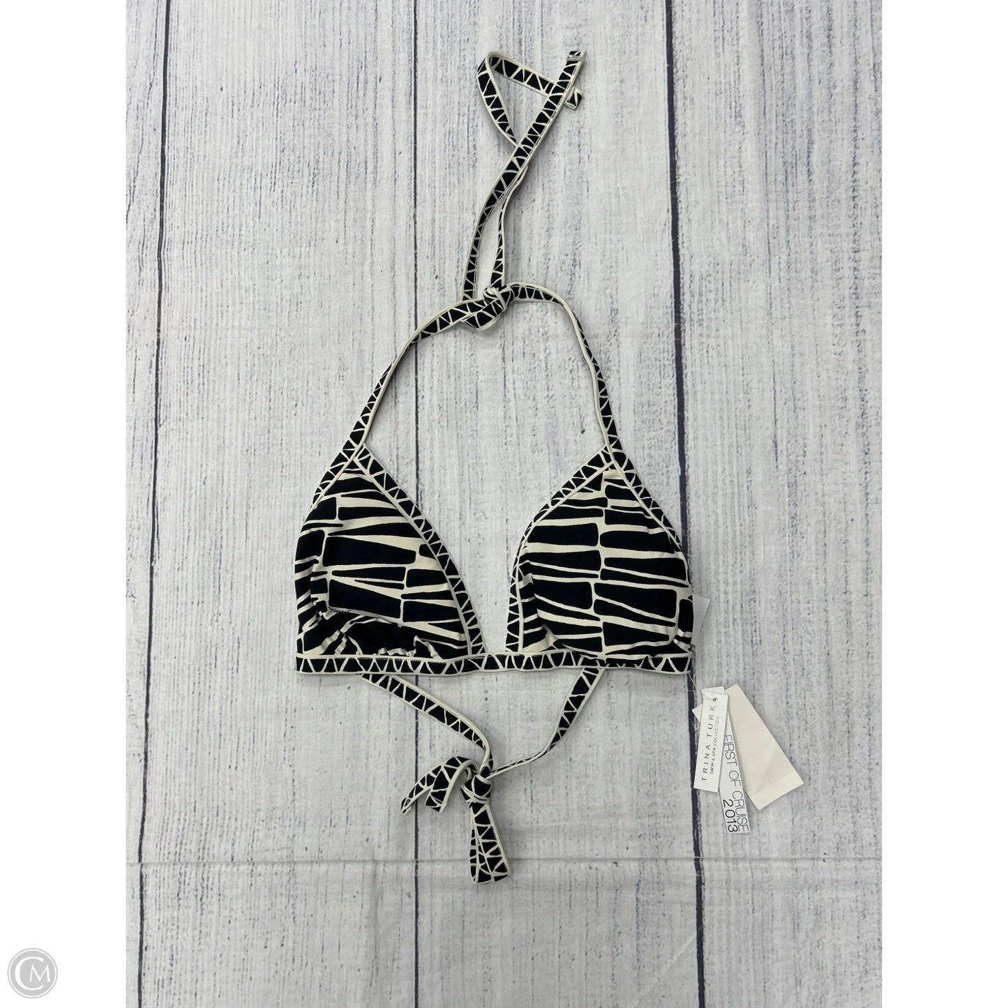 Swimsuit Top By Trina By Trina Turk In Geometric Pattern, Size: M