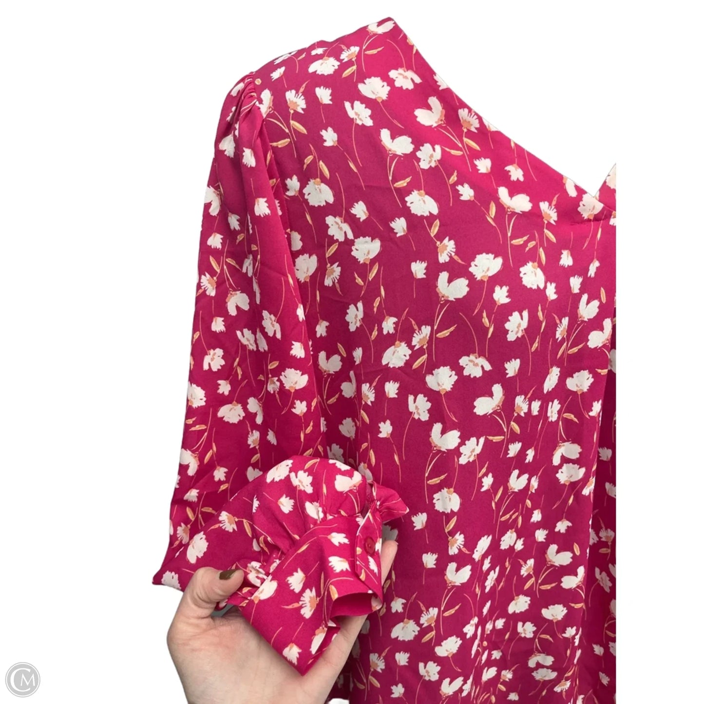 Top Long Sleeve By Lush In Pink, Size: 1x