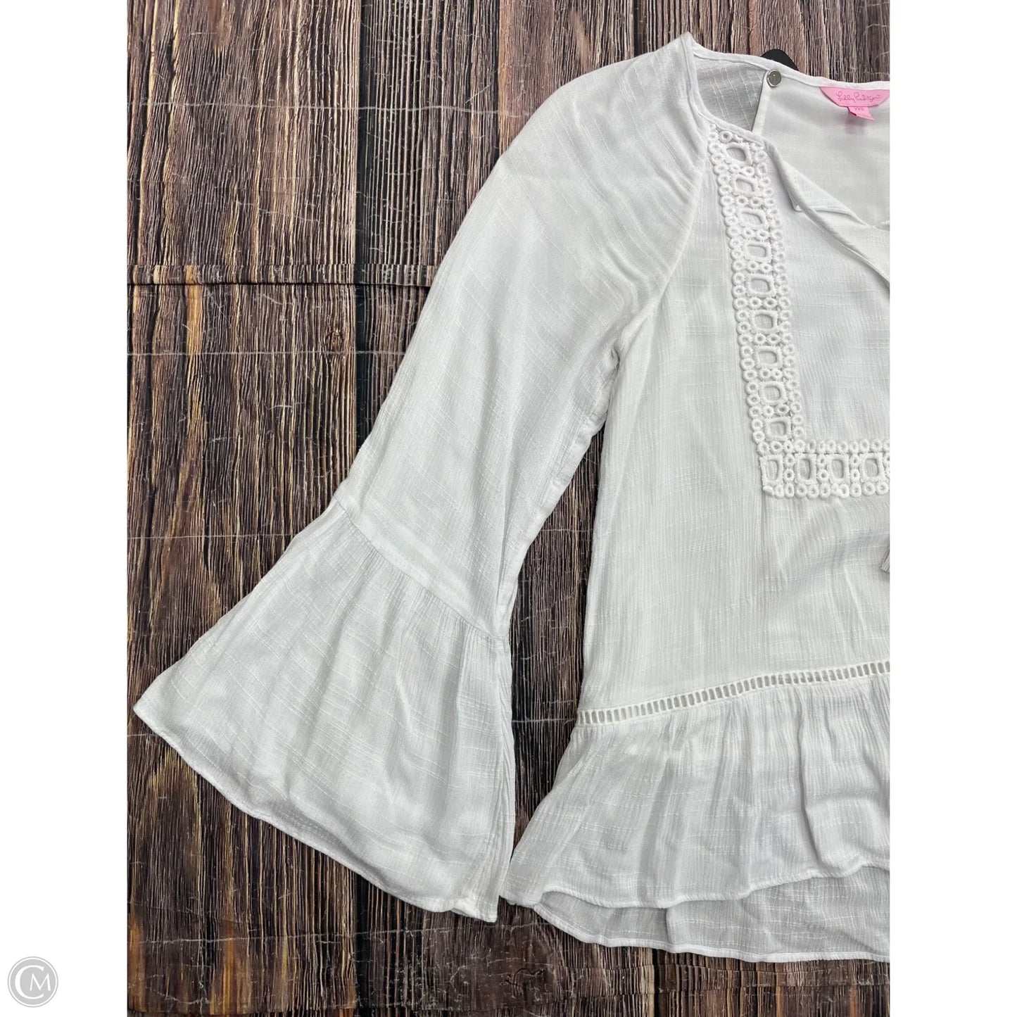Top Long Sleeve Designer By Lilly Pulitzer In White, Size: Xxs