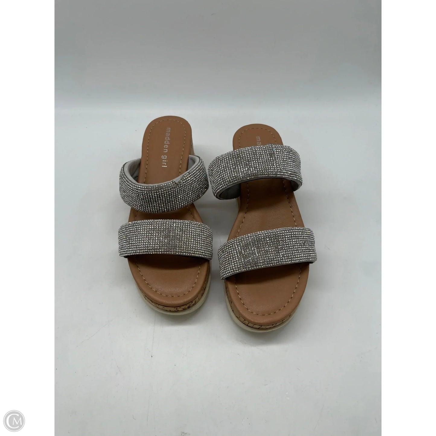 Sandals Heels Wedge By Madden Girl In Silver, Size: 6