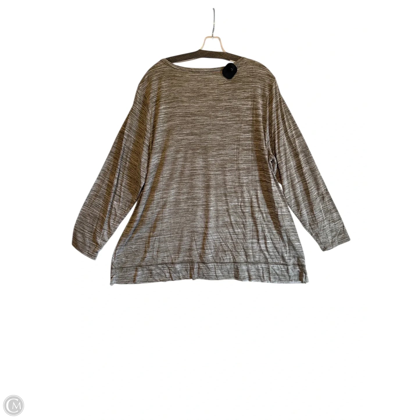 Top Long Sleeve By Cato In Green, Size: 4x