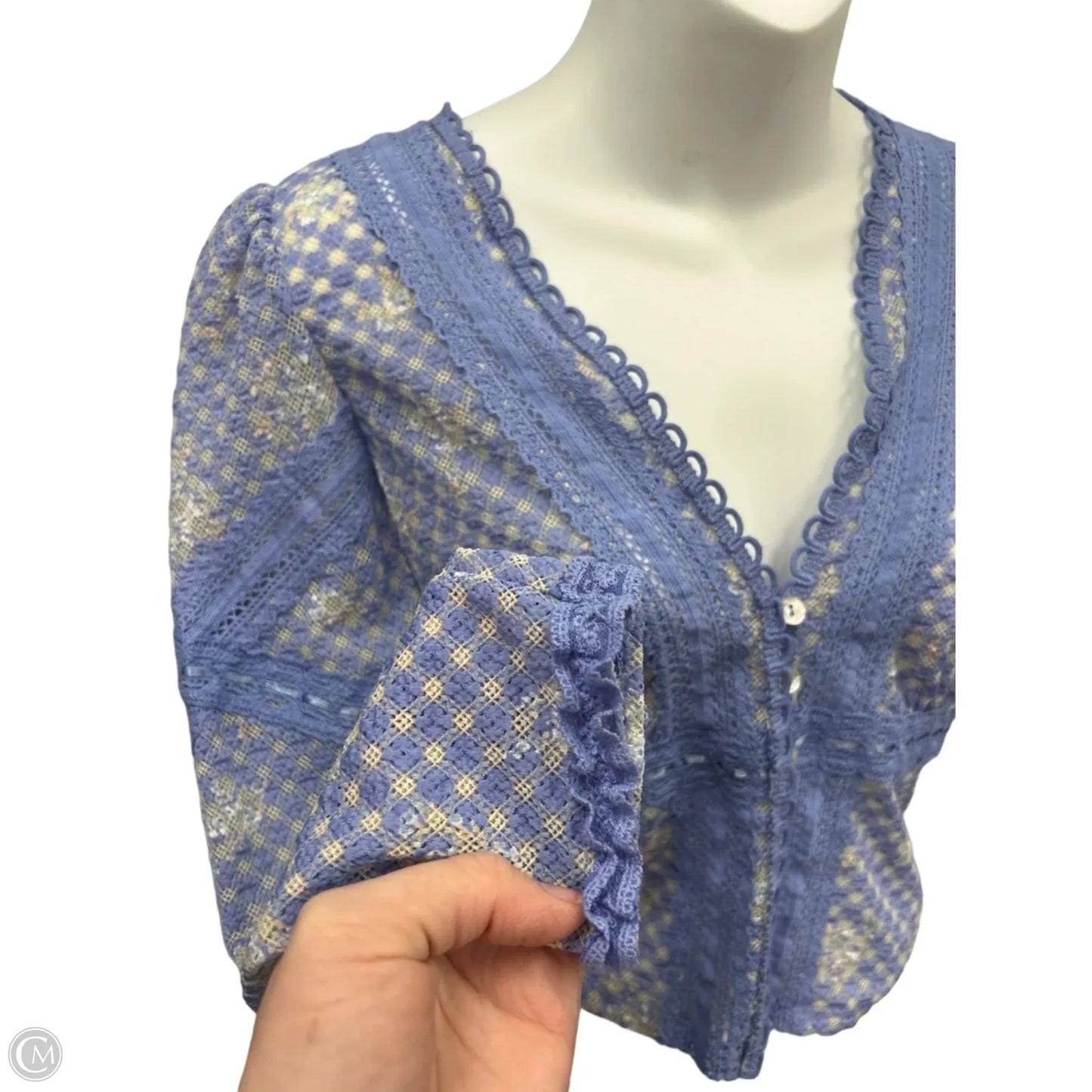 Top Long Sleeve By Free People In Blue, Size: Xs
