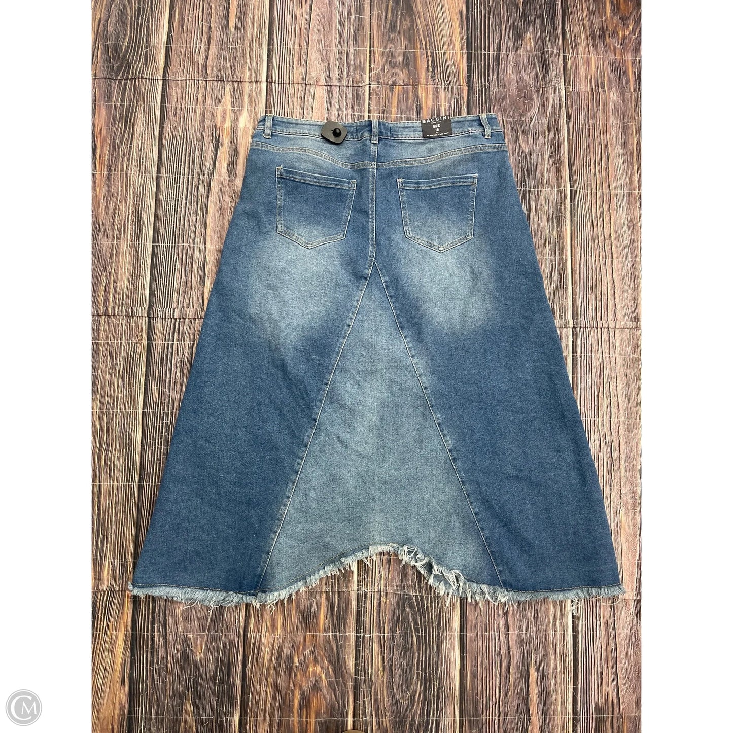 Skirt Maxi By Baccini In Blue Denim, Size: 16