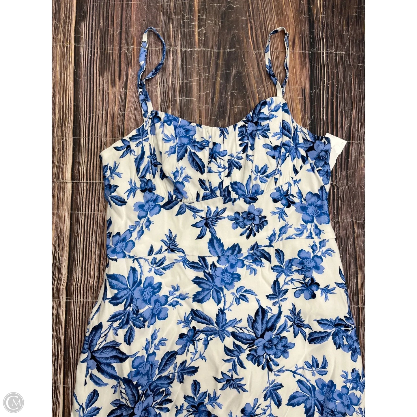Dress Casual Midi By Loft In Blue & White, Size: 4