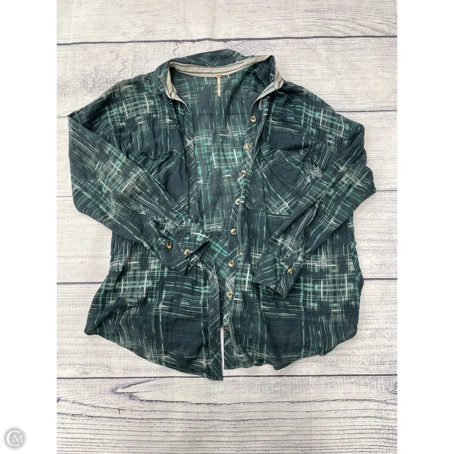 Top Long Sleeve By Free People In Green, Size: Large