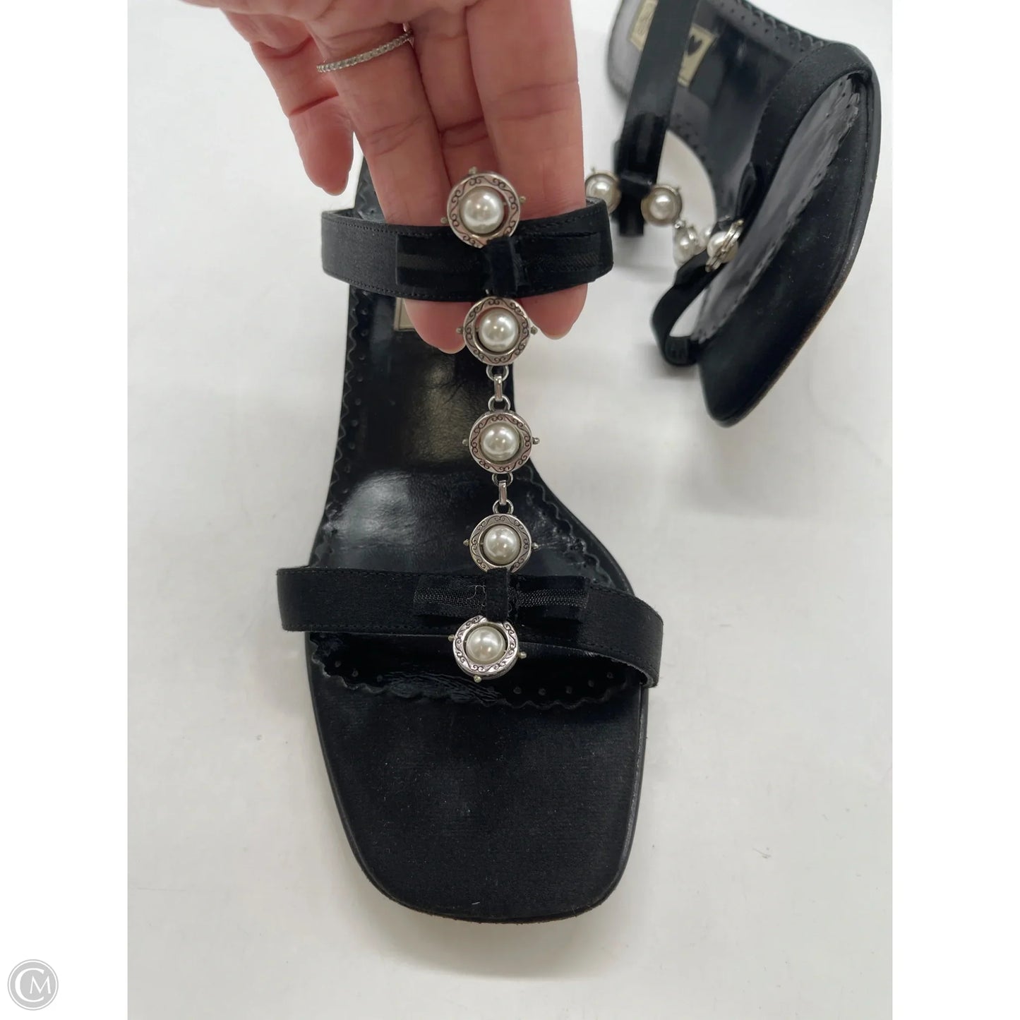 Sandals Heels Kitten By Brighton In Black, Size: 6