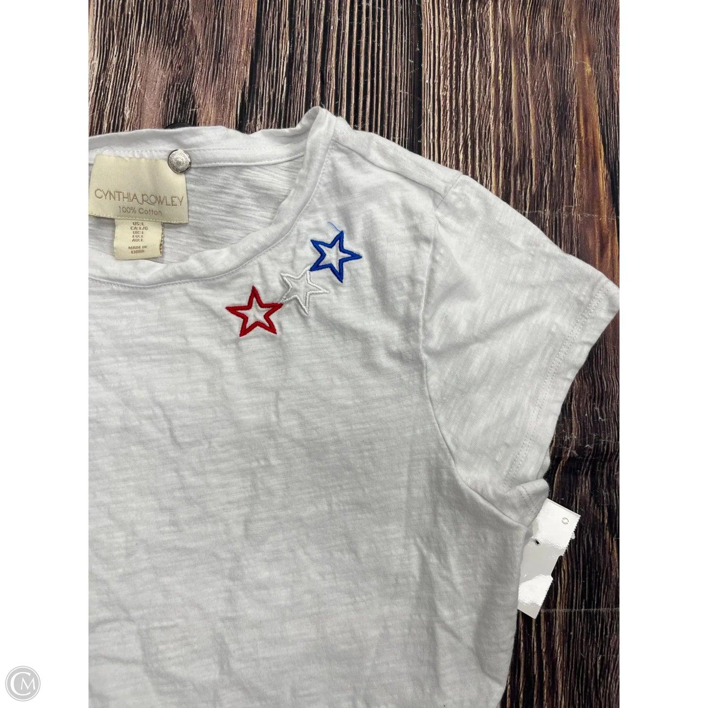 Top Short Sleeve By Cynthia Rowley In White, Size: L