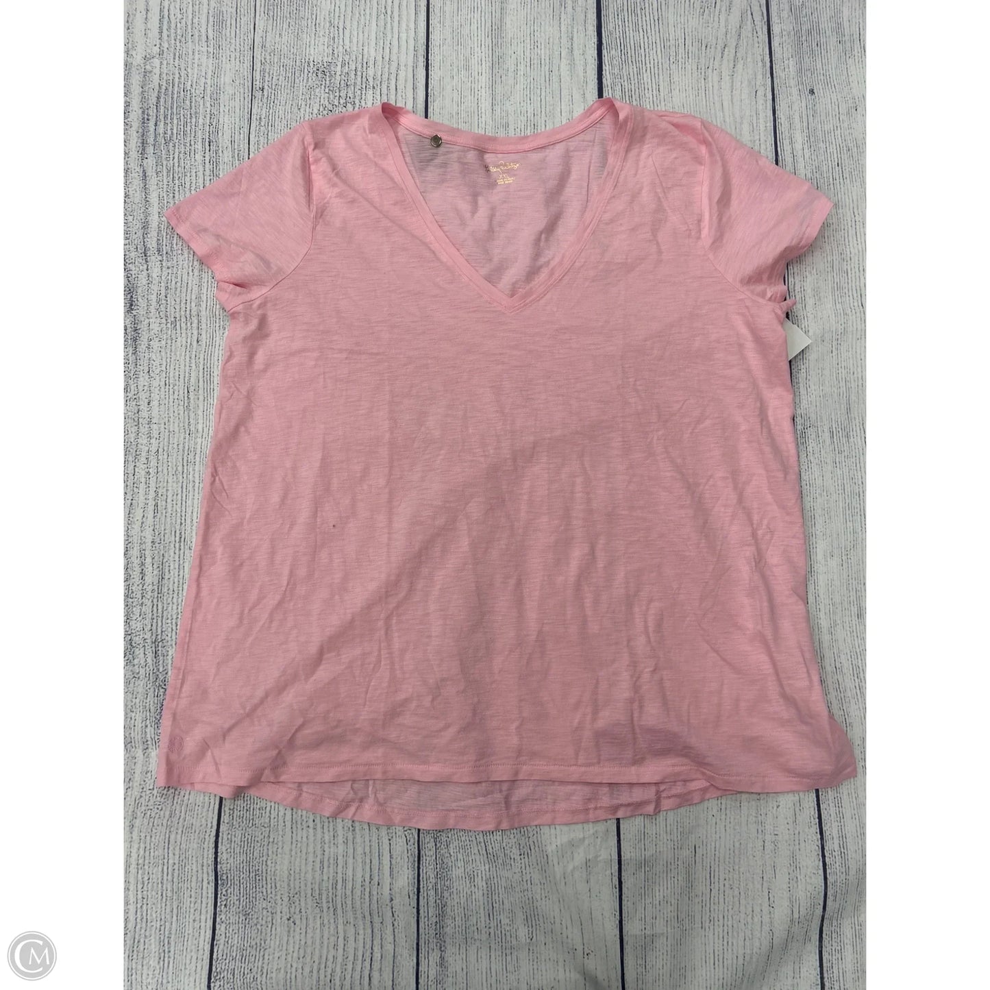 Top Short Sleeve Designer By Lilly Pulitzer In Pink, Size: 1x