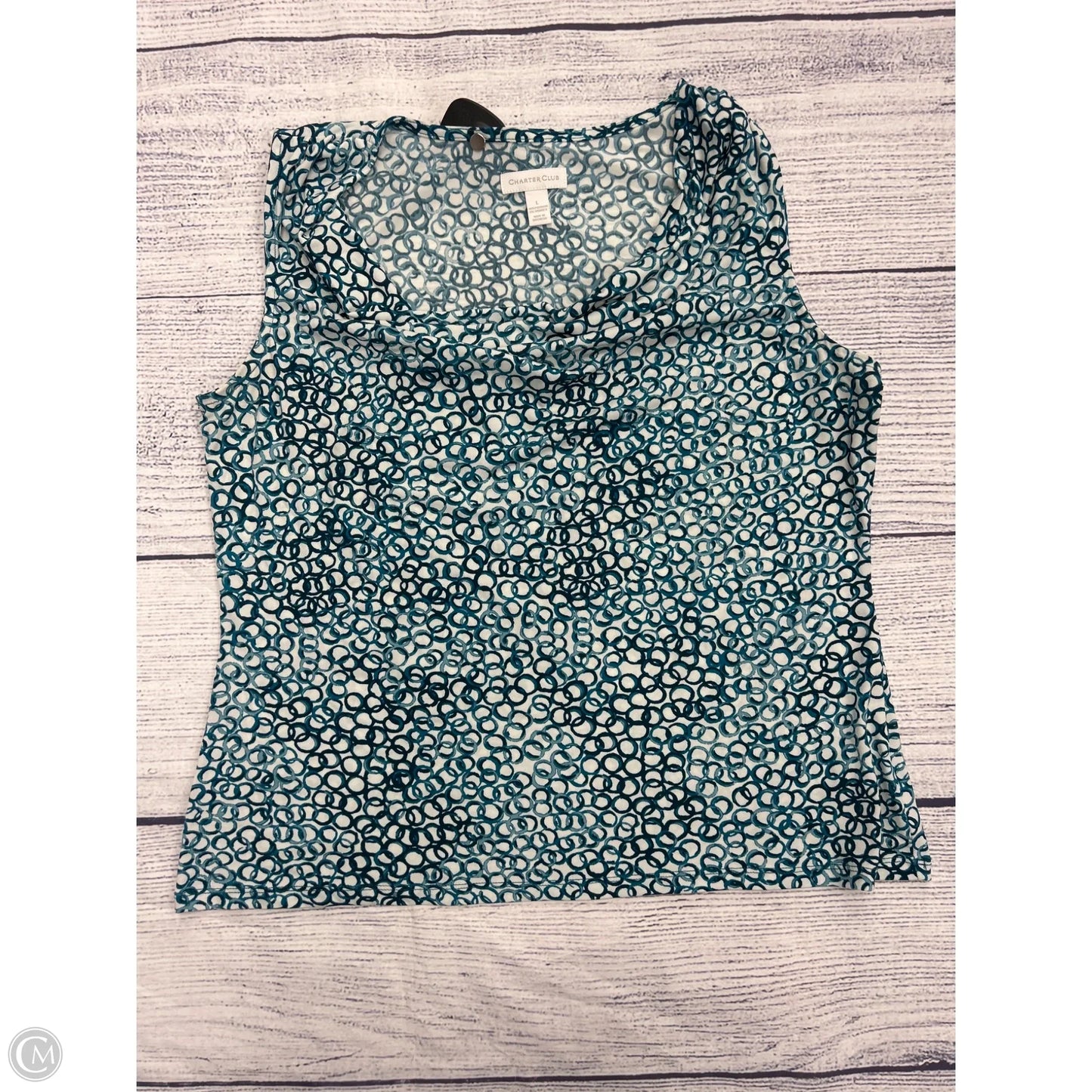 Top Sleeveless By Charter Club In Blue, Size: L