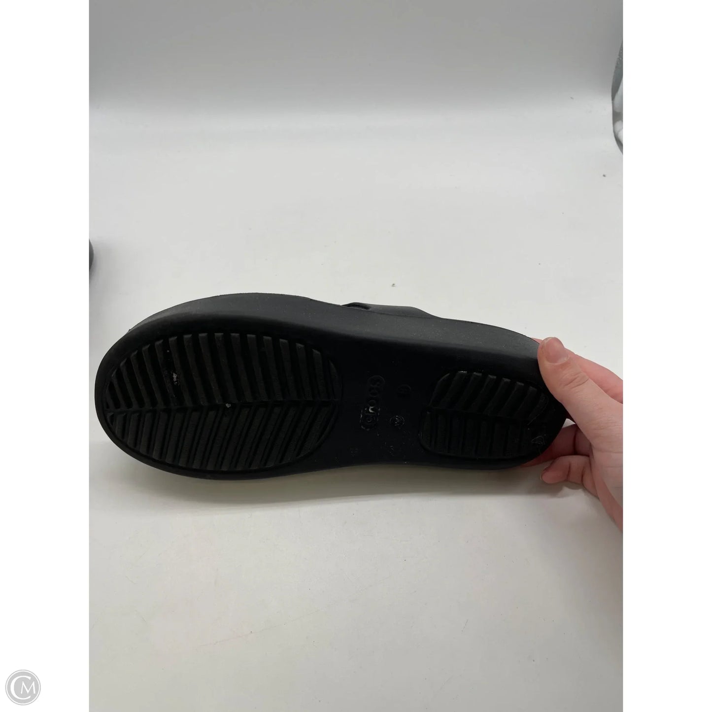 Sandals Heels Platform By Crocs In Black, Size: 8