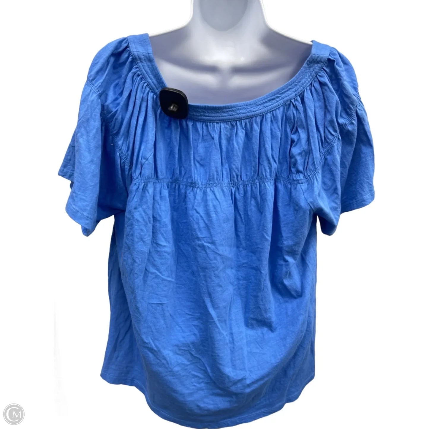 Top Short Sleeve Designer By Lilly Pulitzer In Blue, Size: Xl