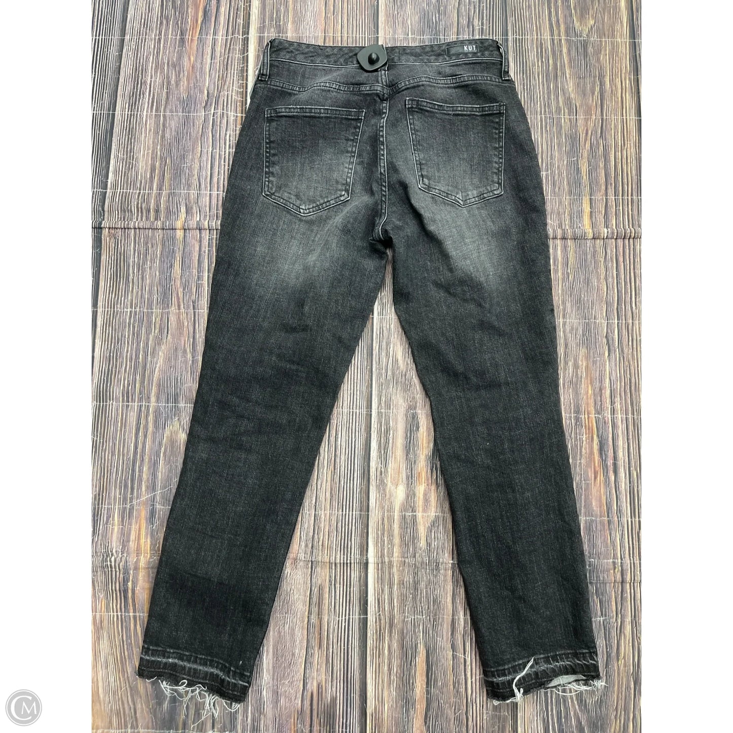 Jeans Straight By Kut In Black Denim, Size: 4