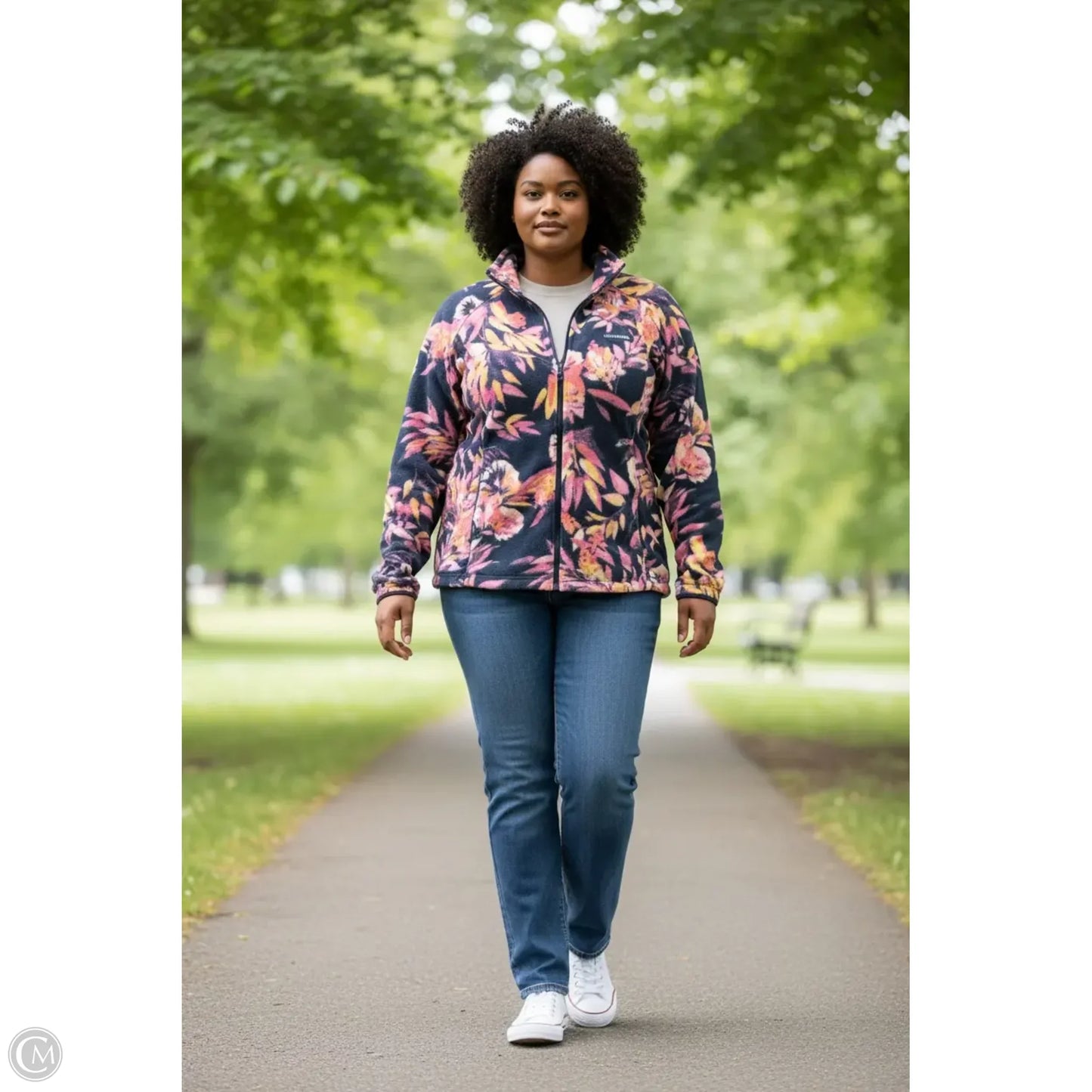 Sweatshirt Collar By Columbia In Floral Print, Size: 1x