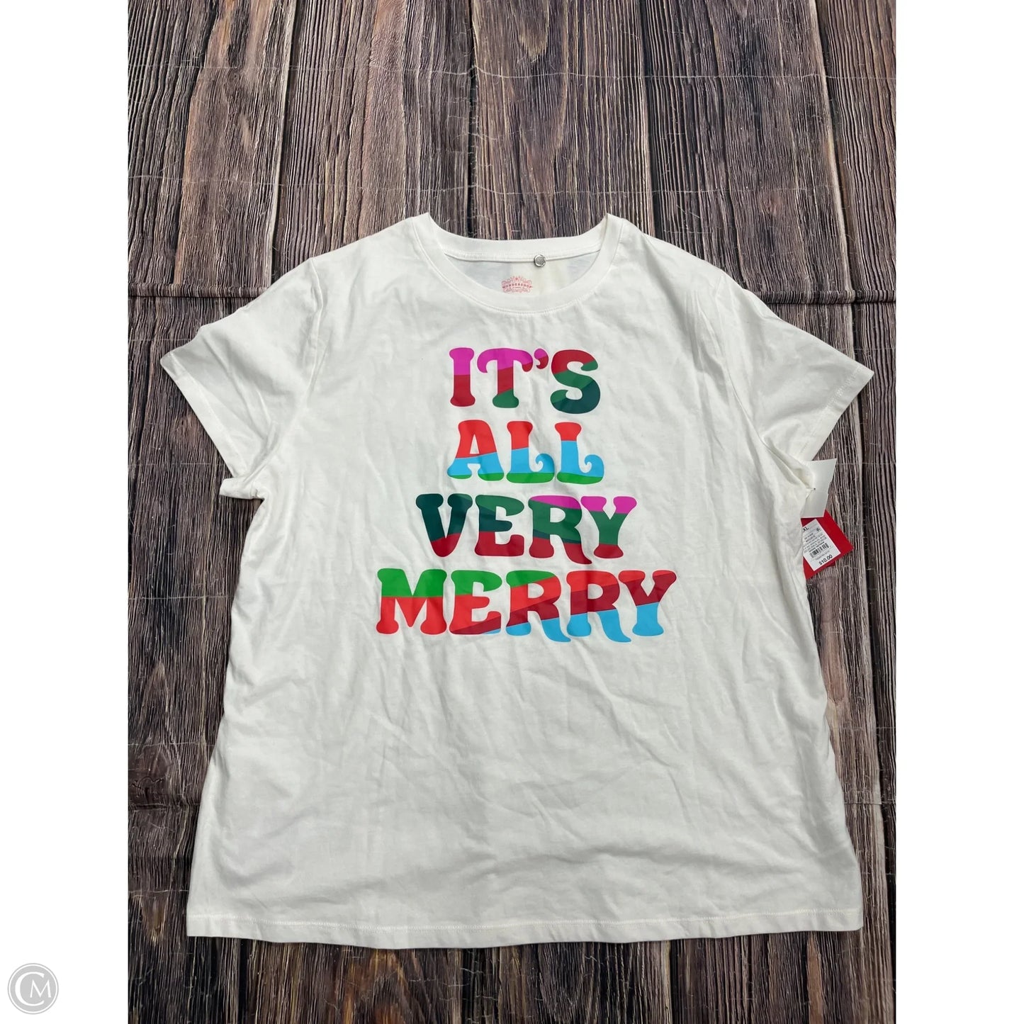 Top Short Sleeve By Target In White, Size: 1x