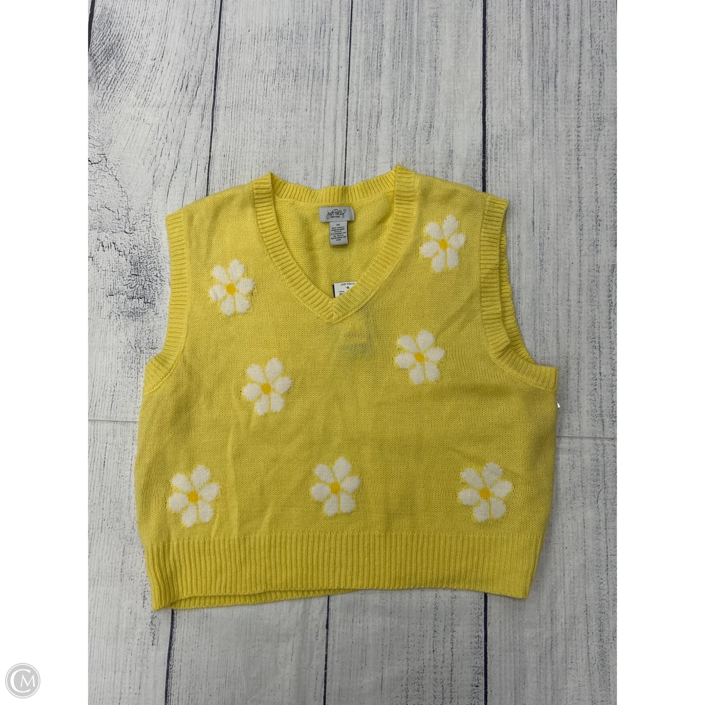 Sweater Short Sleeve By Just Polly In Yellow, Size: 3x