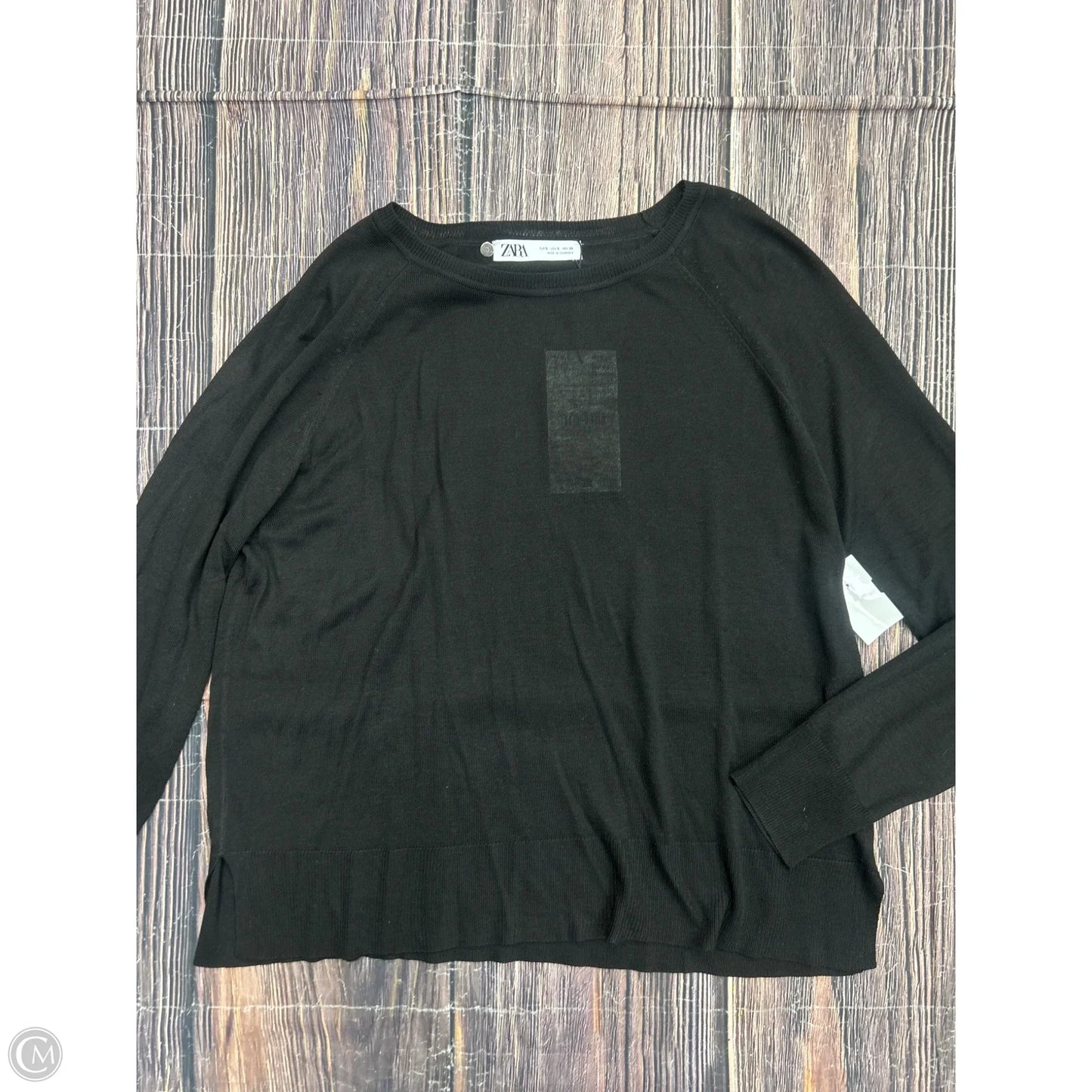 Top Long Sleeve Basic By Zara In Black, Size: S