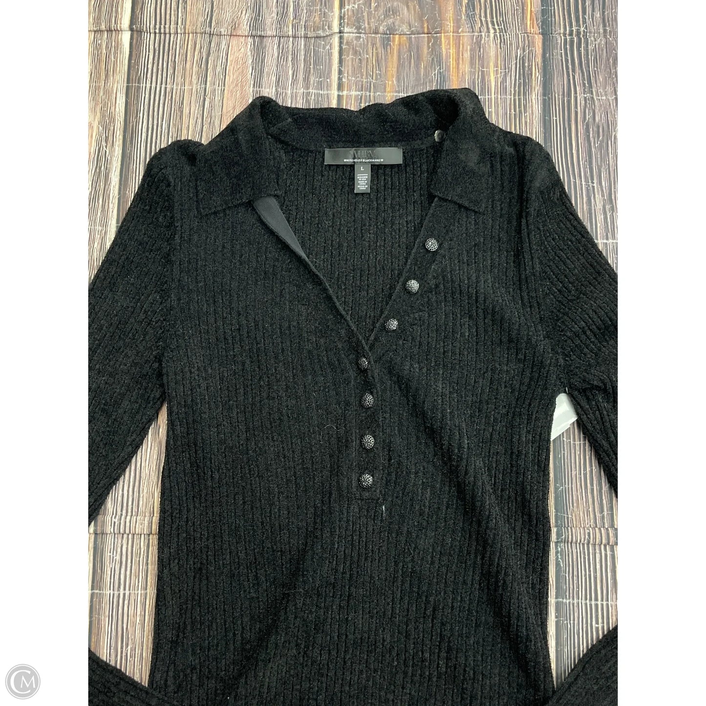 Top Long Sleeve By White House Black Market In Black, Size: L