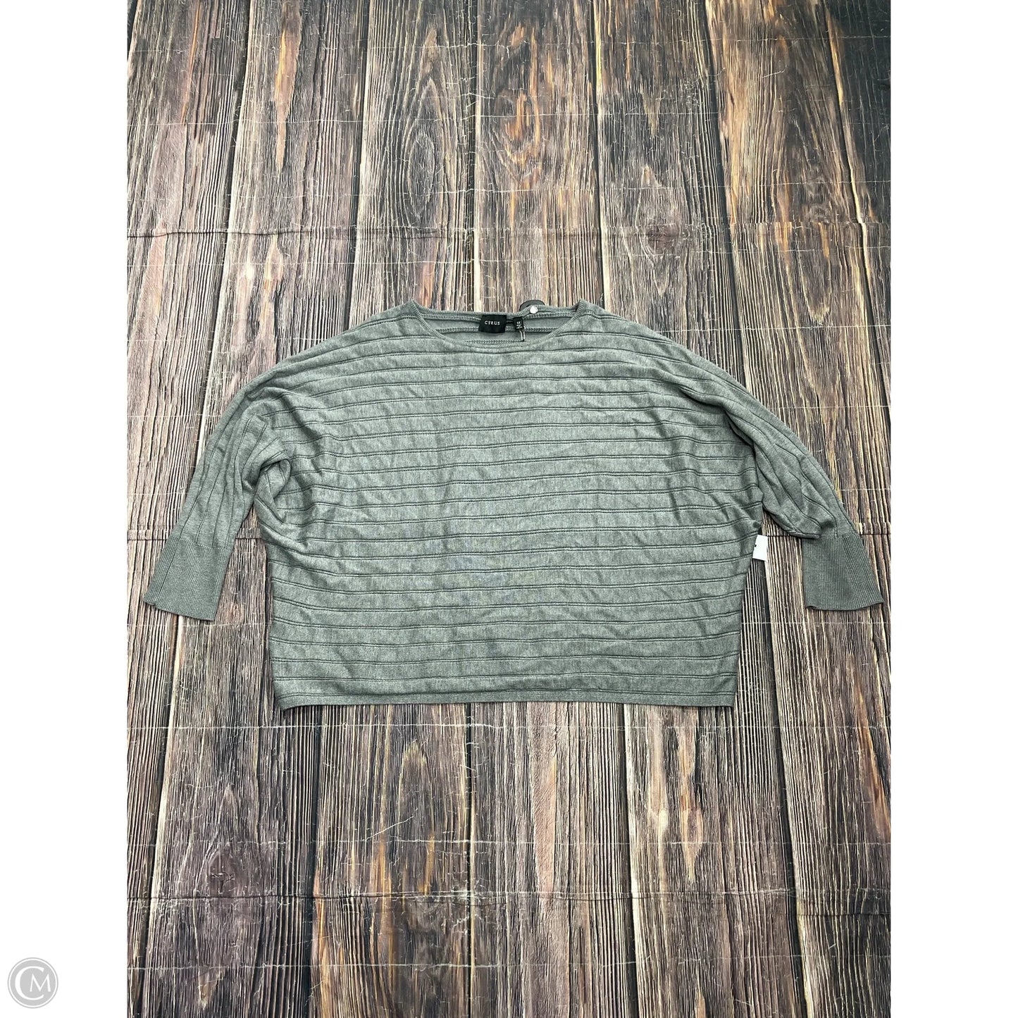 Top Long Sleeve By Cyrus In Grey, Size: 1x