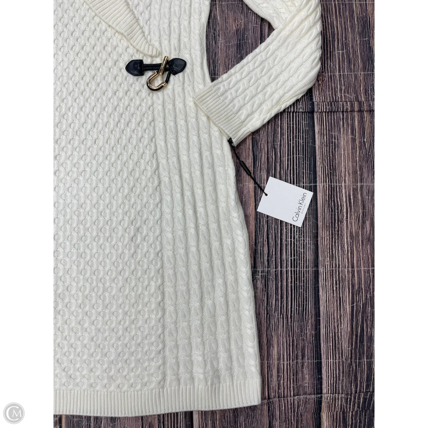 Dress Sweater By Calvin Klein In White, Size: M
