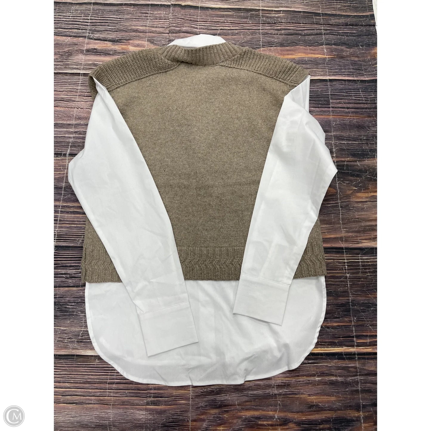 Top Long Sleeve By Marled In Brown & White, Size: Xs