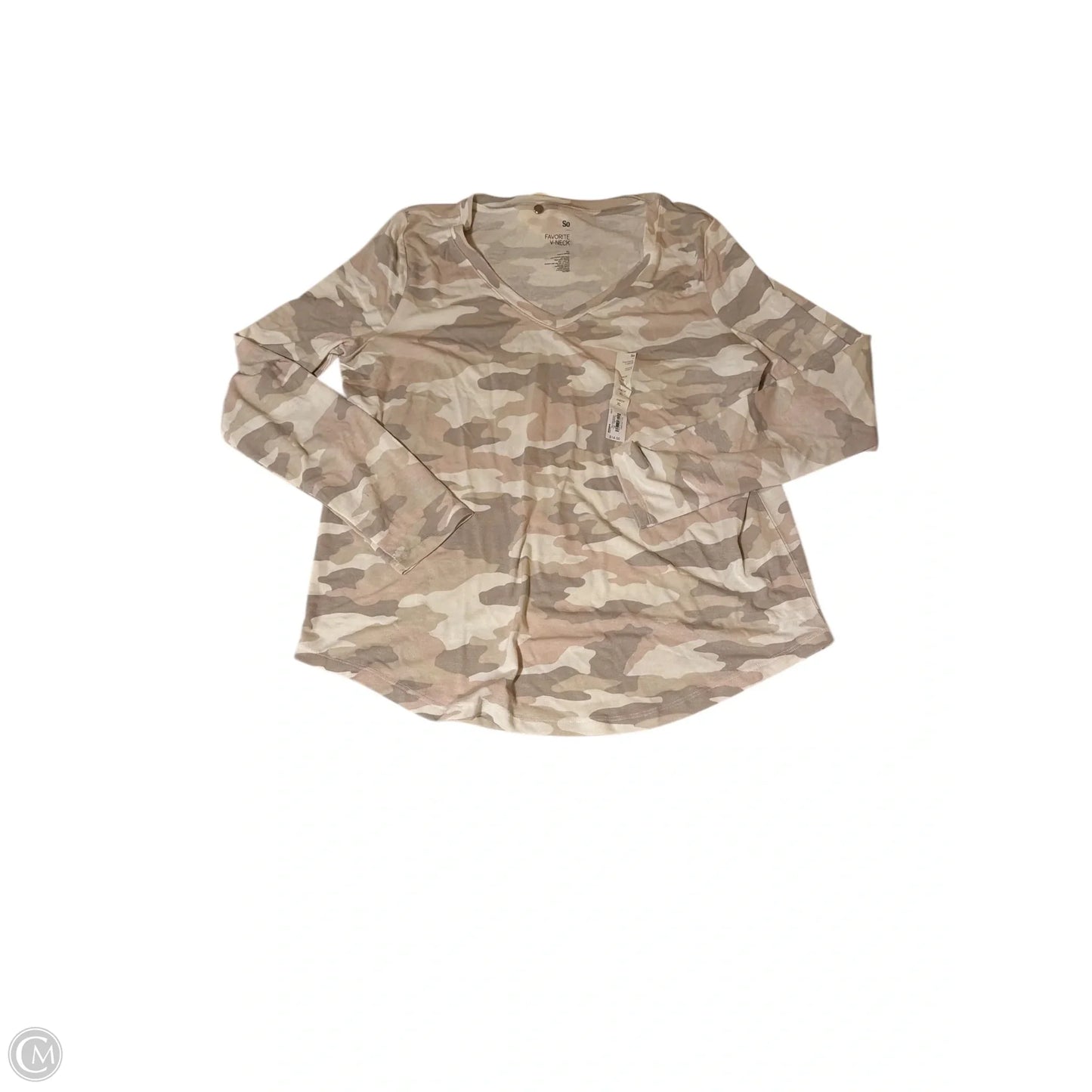 Top Long Sleeve By So In Camouflage Print, Size: Xl