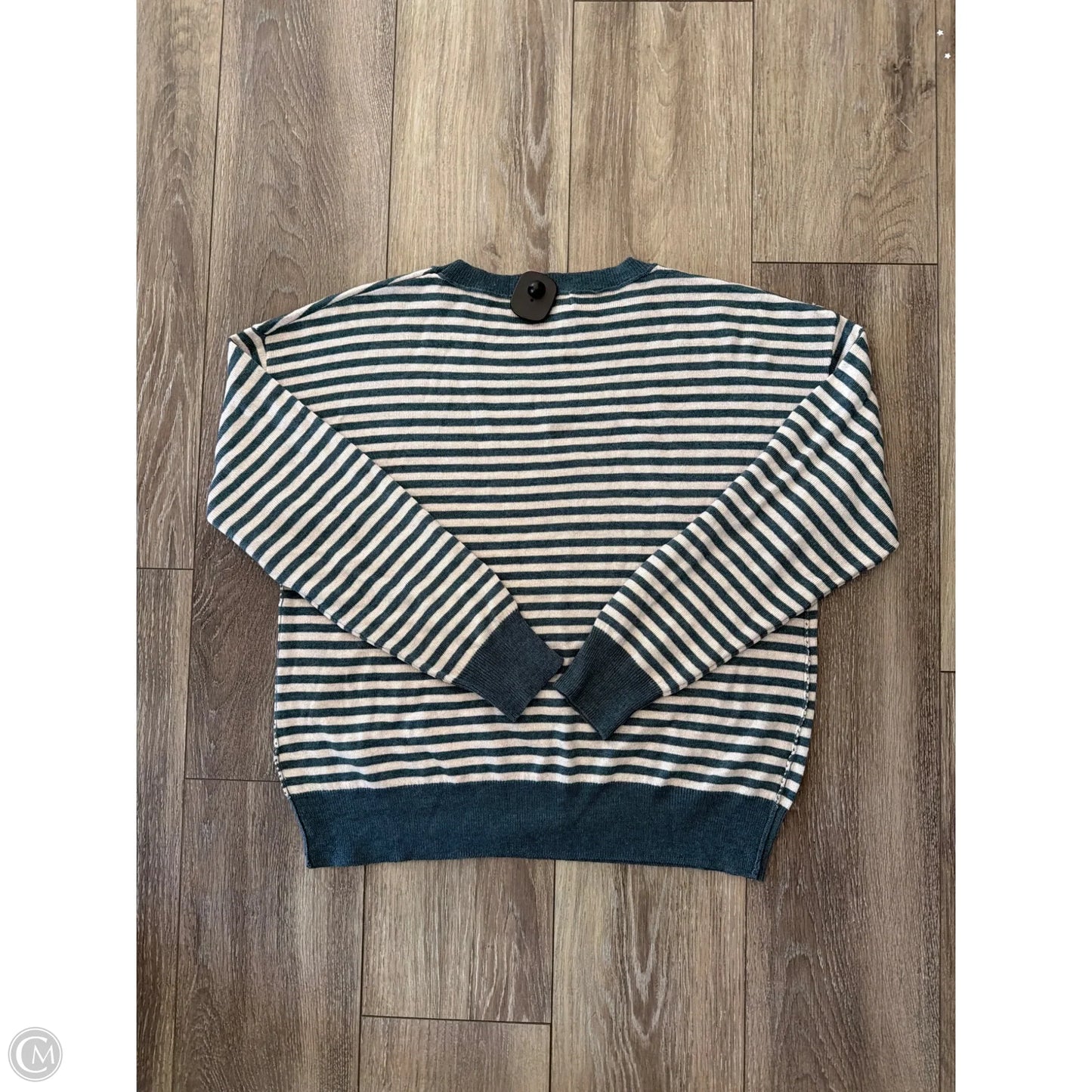 Top Long Sleeve By Be Cool In Blue & Cream, Size: M