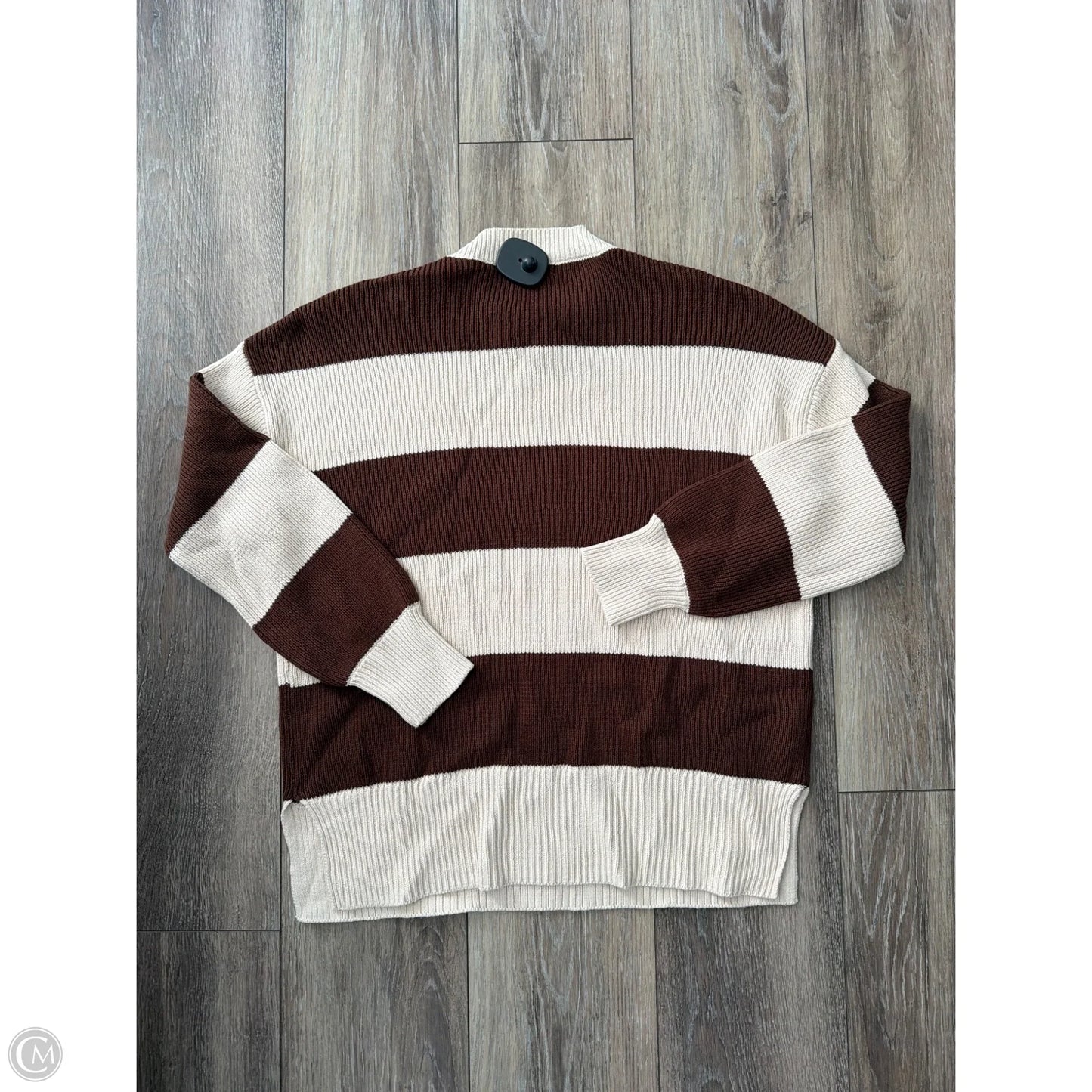 Sweater By Moon And Madison In Brown & Cream, Size: S