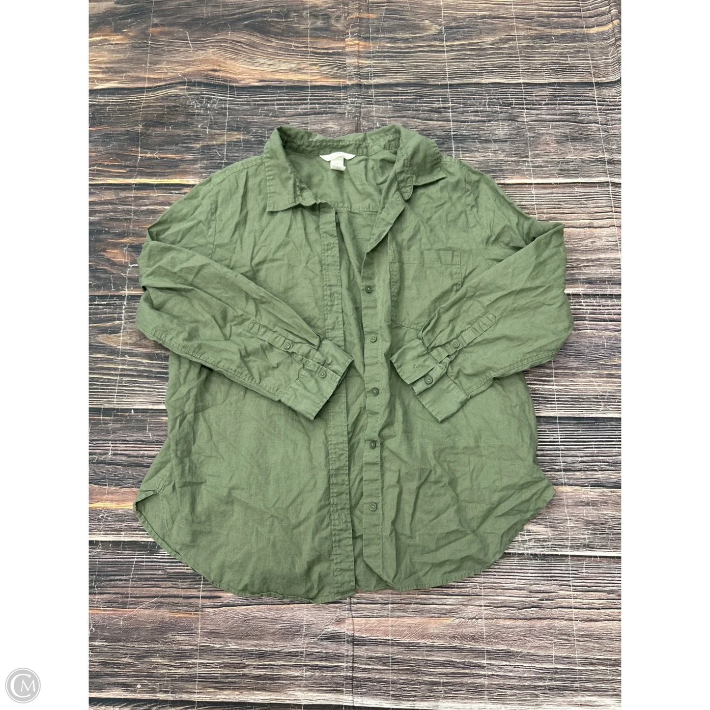Top Long Sleeve By H&m In Green, Size: L