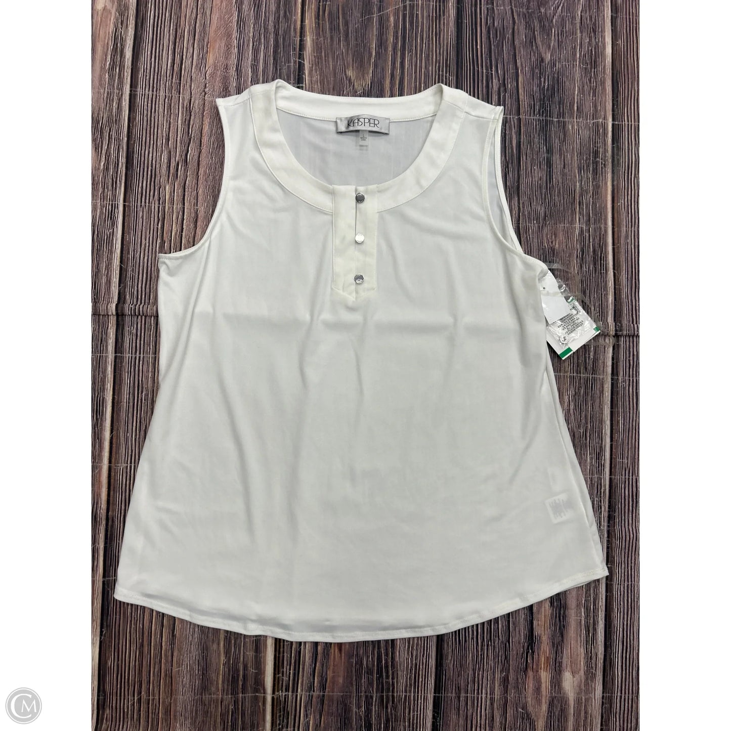 Tank Top By Kasper In White, Size: L