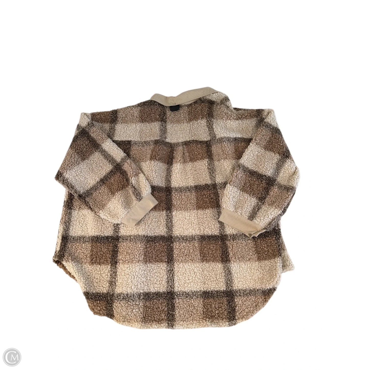 Jacket Faux Fur & Sherpa By Davi & Dani In Plaid Pattern, Size: 3x