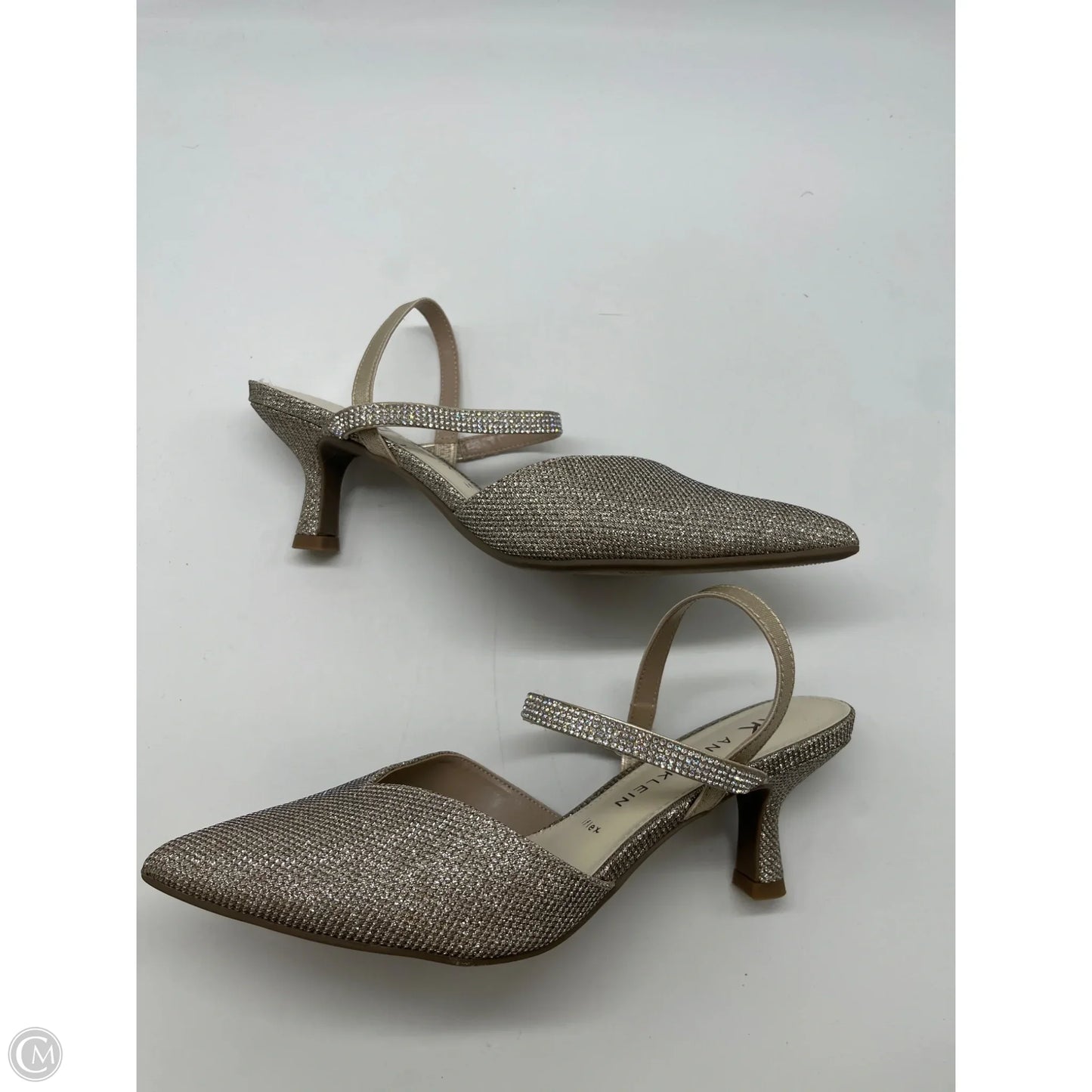 Sandals Heels Kitten By Anne Klein In Gold, Size: 8