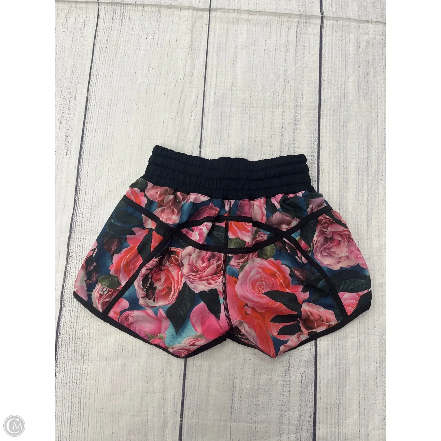 Athletic Shorts By Lululemon In Floral Print, Size: 4