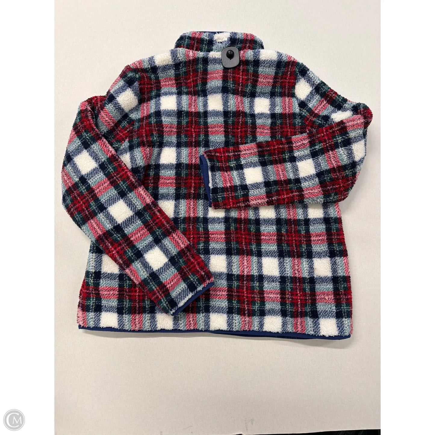 Jacket Faux Fur & Sherpa By Vineyard Vines In Plaid Pattern, Size: L