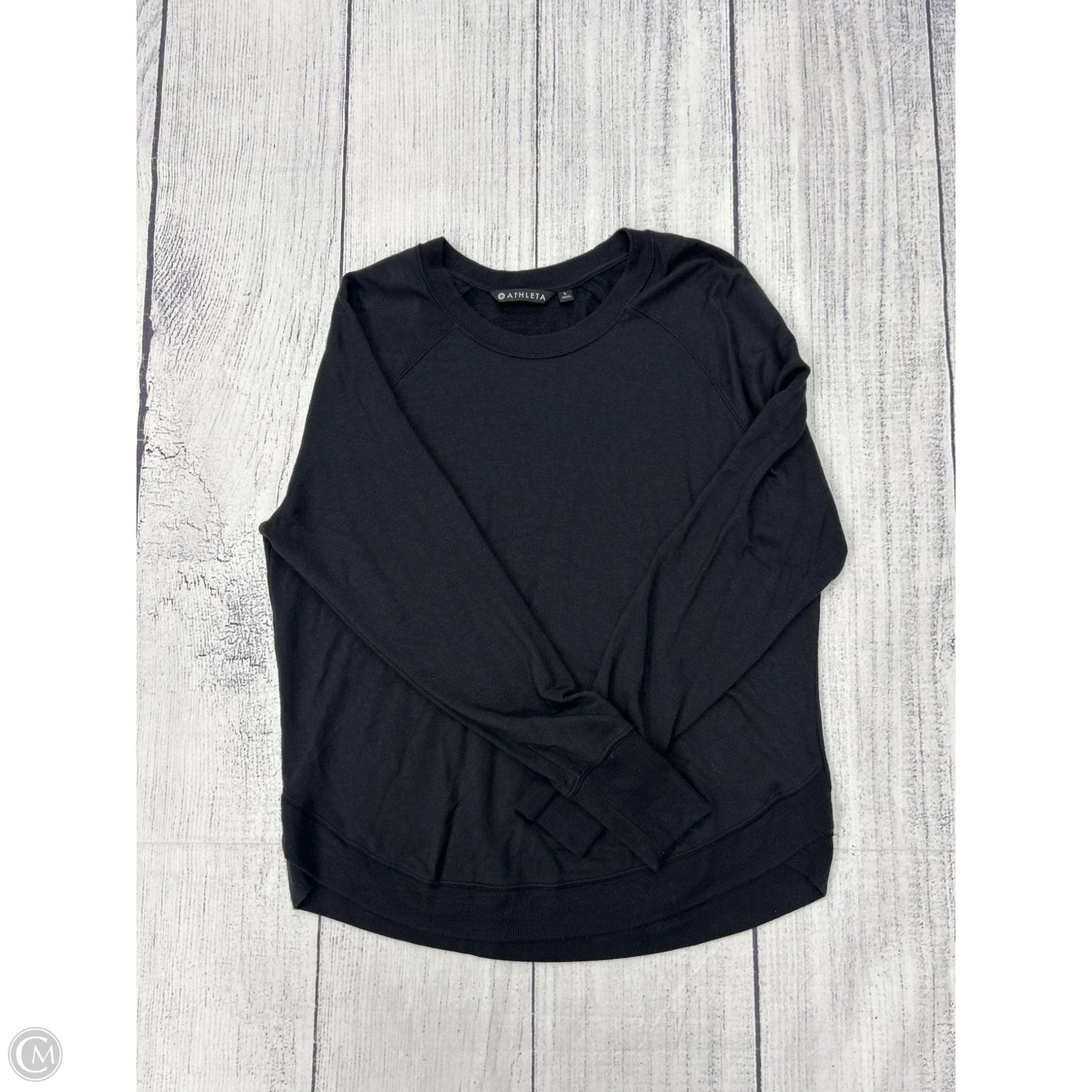 Athletic Sweatshirt Crewneck By Athleta In Black, Size: L
